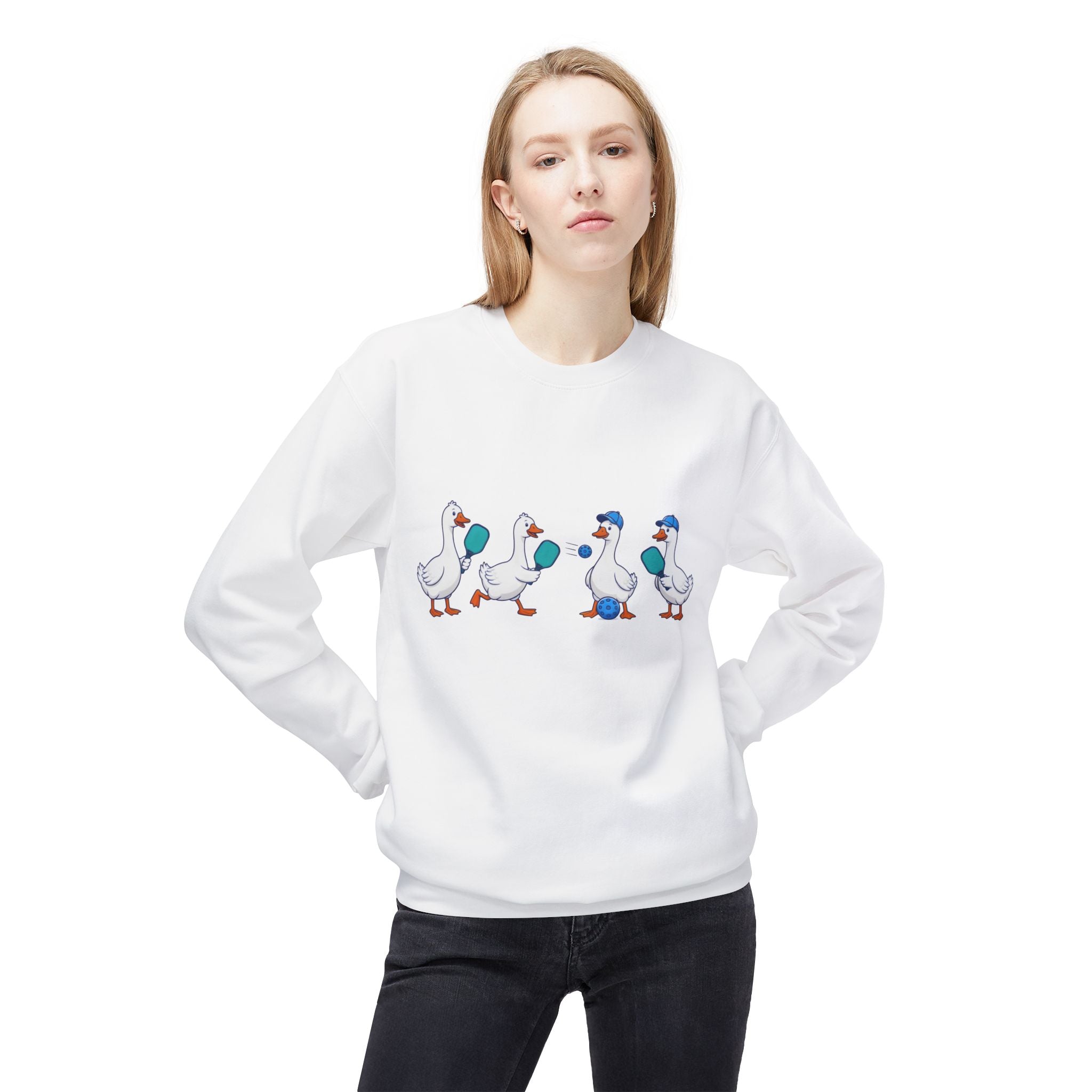 Duck Parade Crewneck Sweatshirt – Cute Cartoon Ducks Graphic
