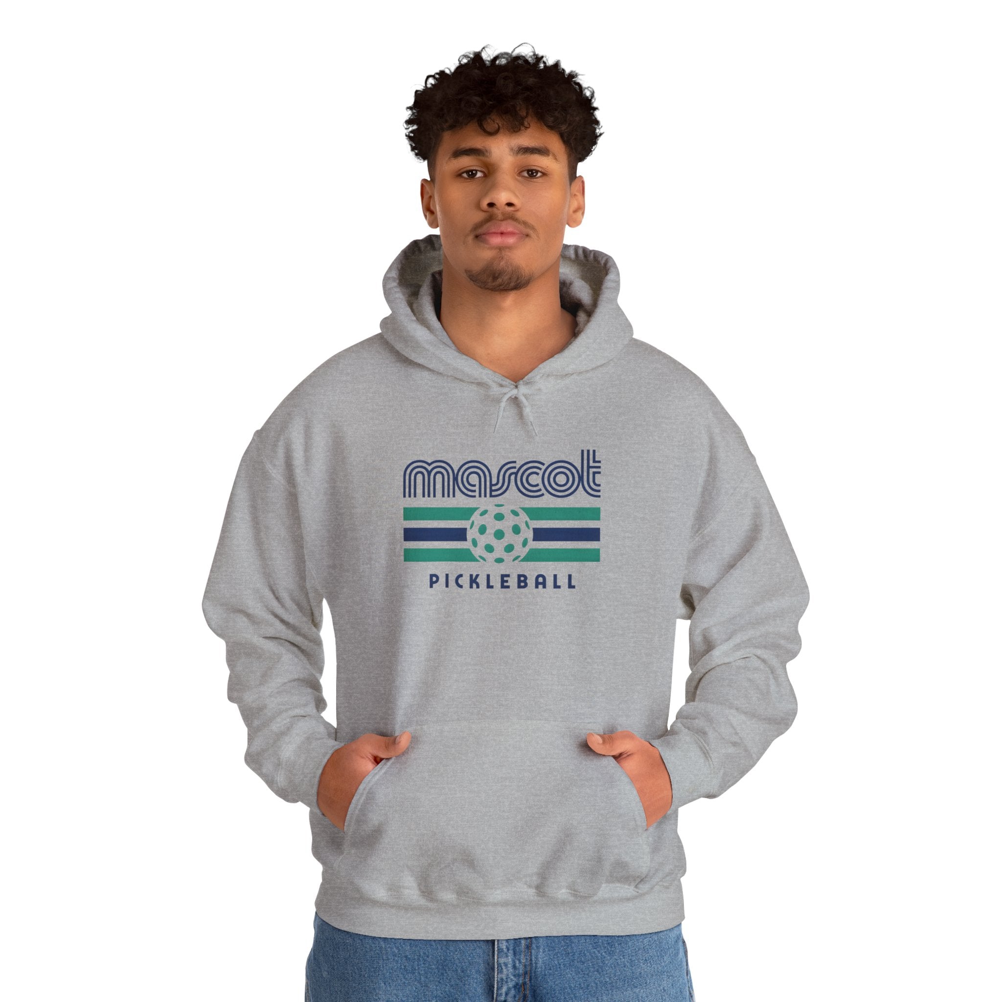 Mascot Pickleball Hoodie — Retro Striped Pickleball Pullover