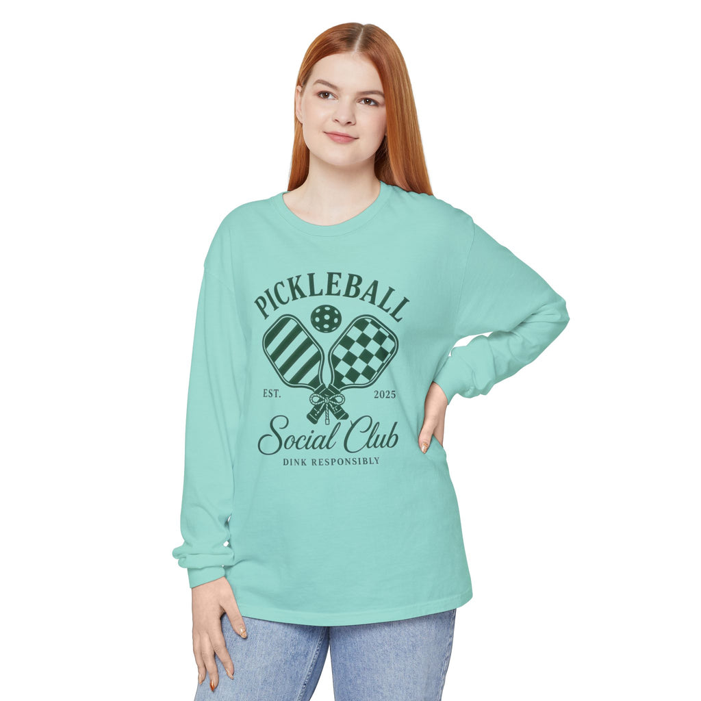Pickleball Social Club Long Sleeve Tee — “Dink Responsibly”