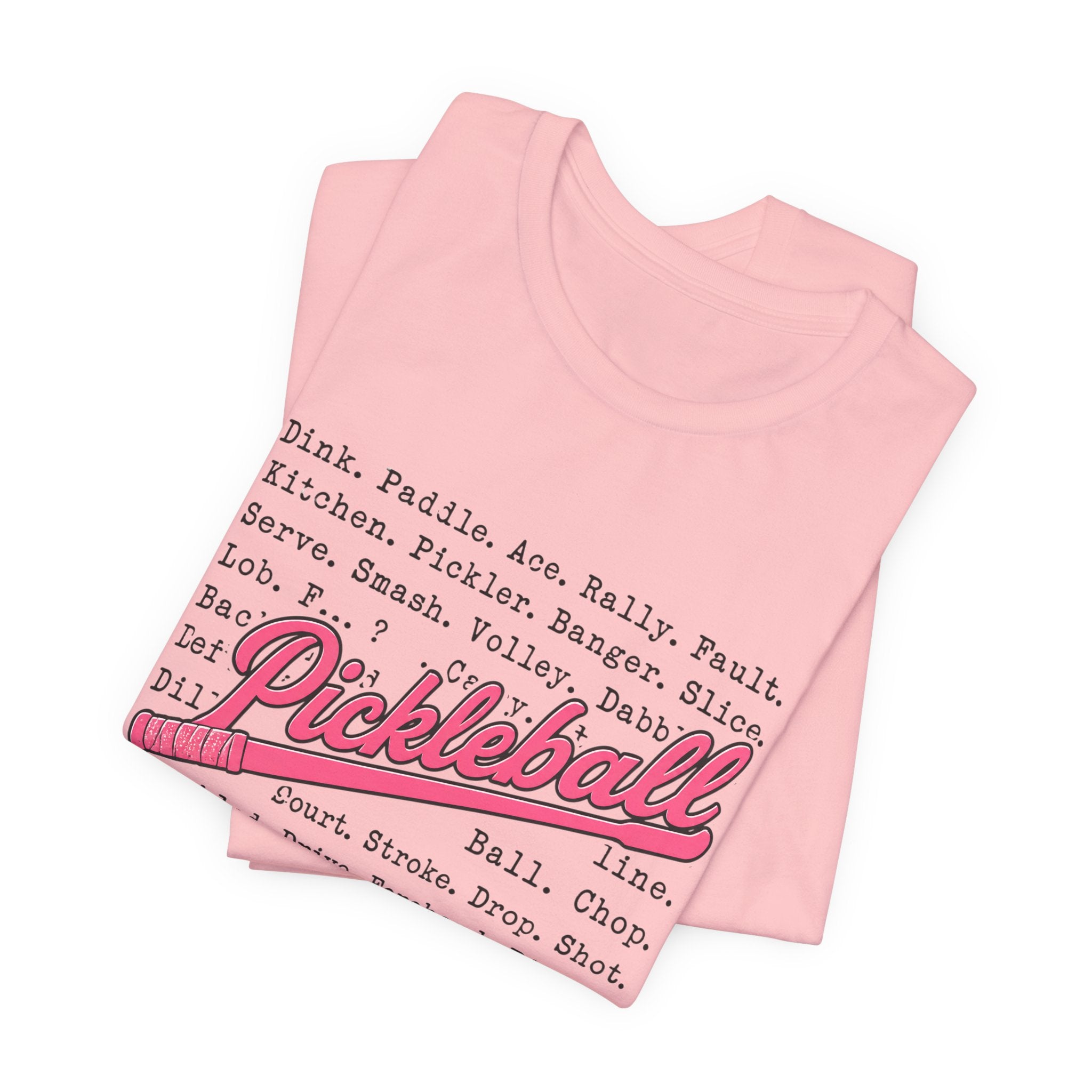 Pickleball Tee — Retro Pink Script Graphic Shirt