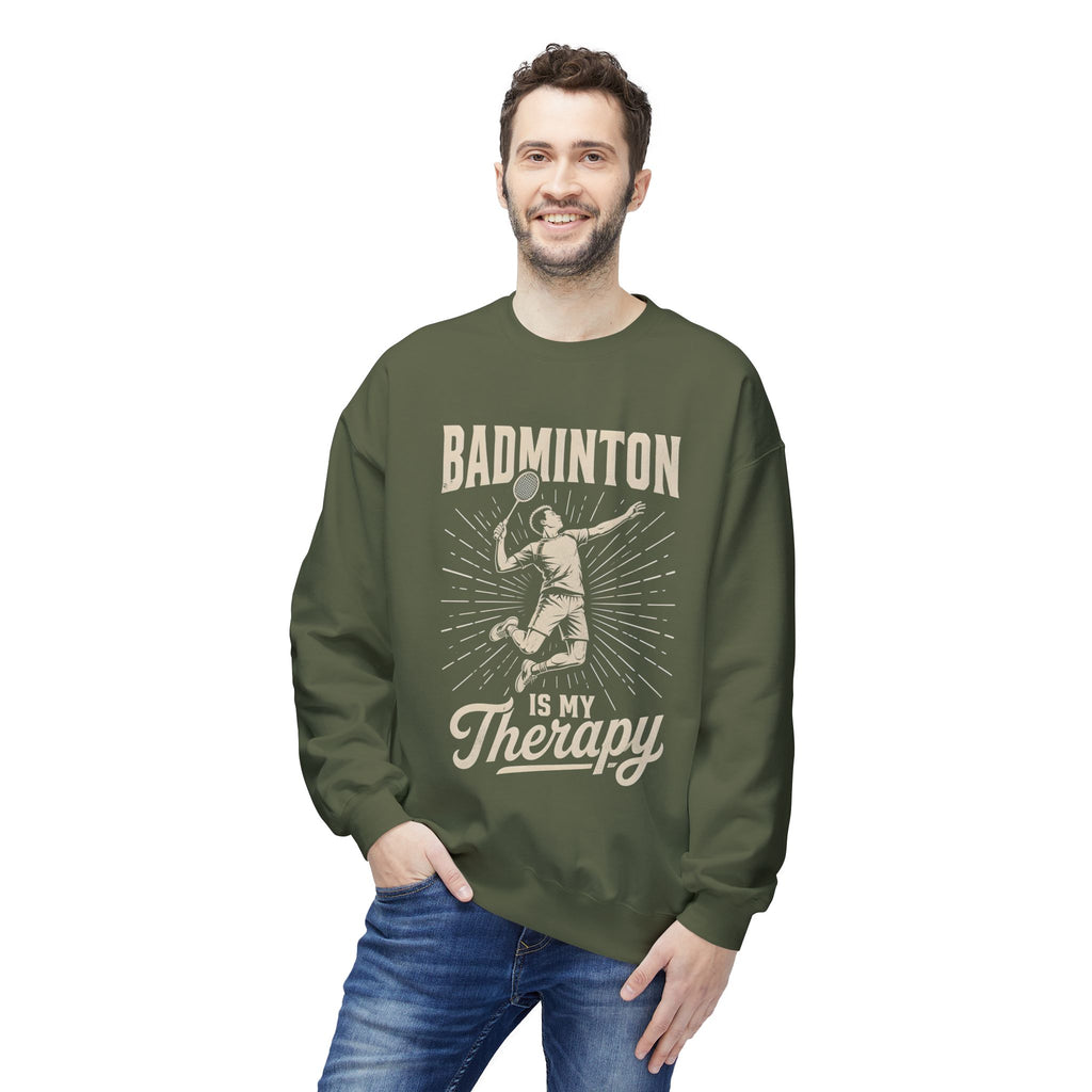 Badminton Is My Therapy Crewneck Sweatshirt