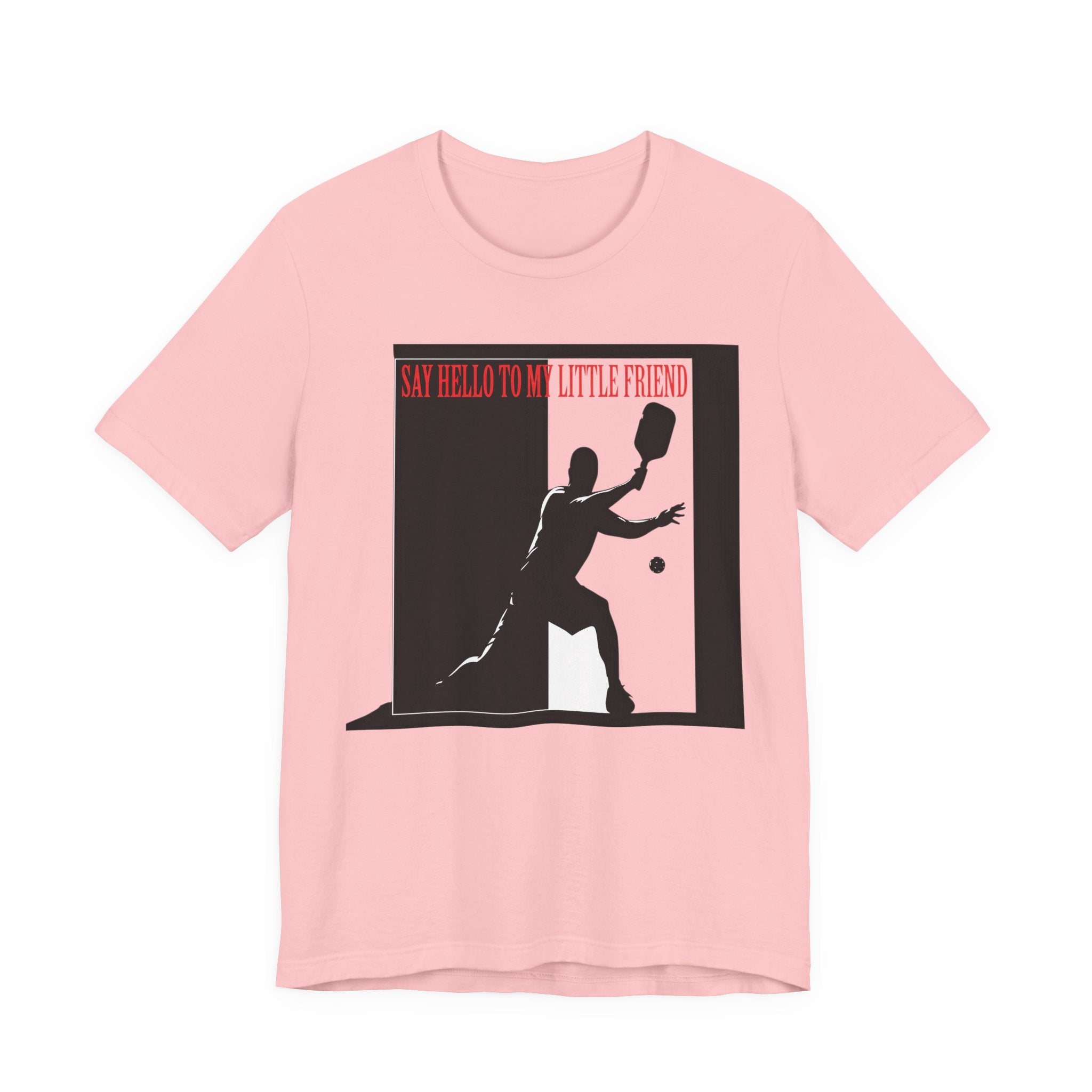 Tennis Tee — "Say Hello to My Little Friend" Retro Silhouette Shirt