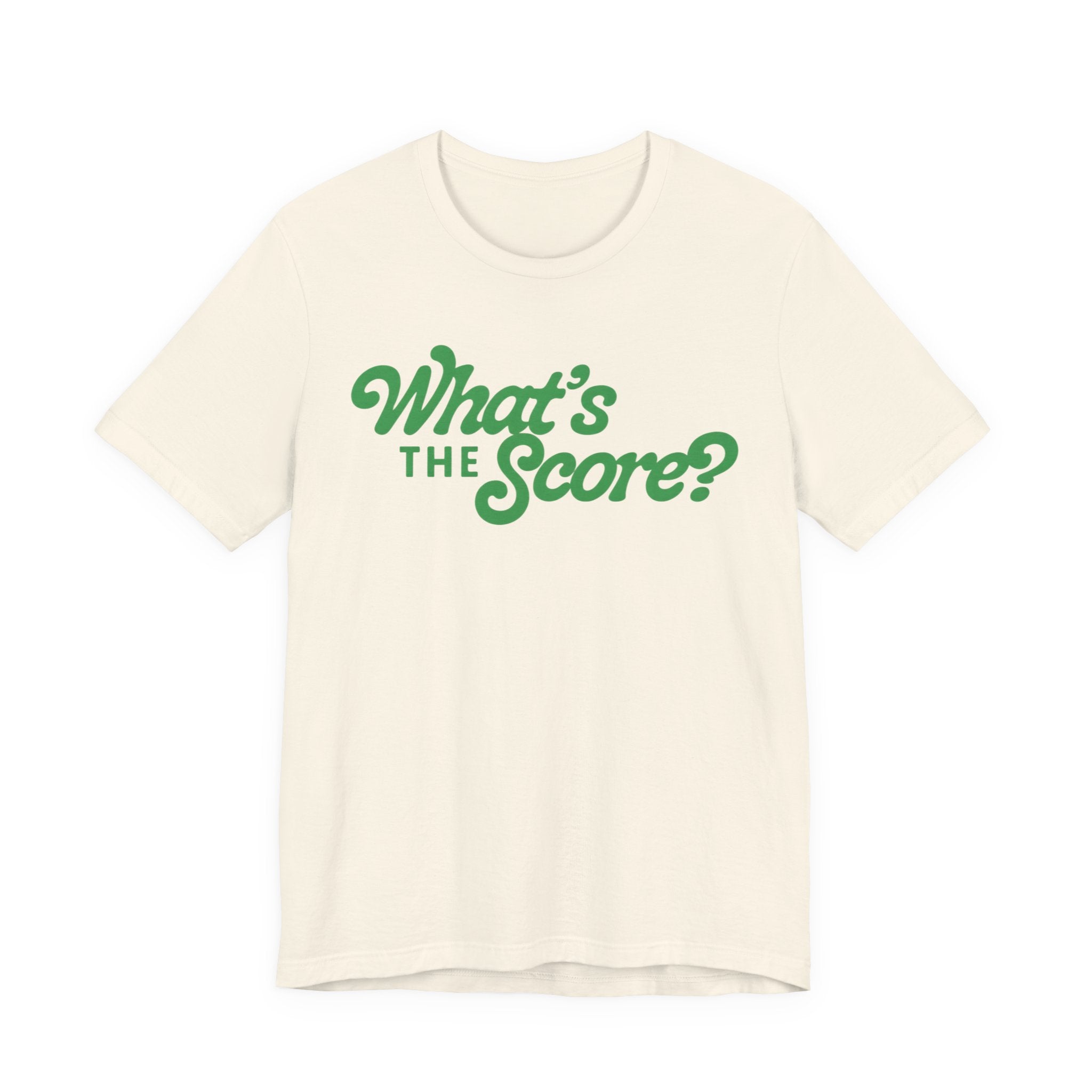 What's The Score? Graphic Tee — Retro Script Sports Fan T-Shirt