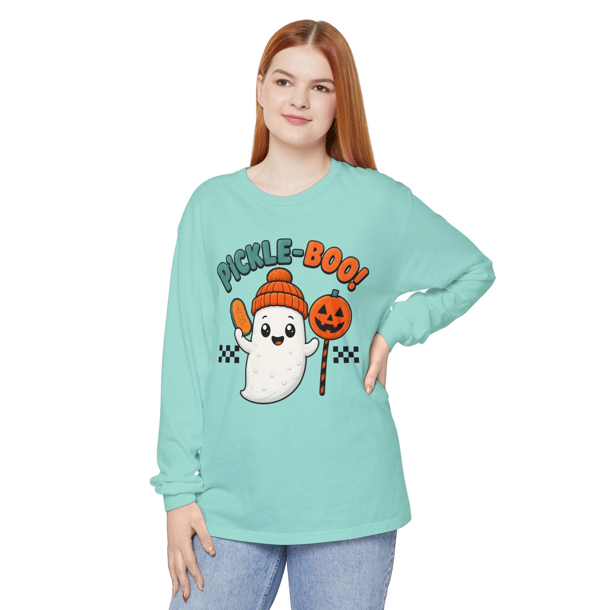 Pickle-Boo! Ghost Halloween Long Sleeve Tee