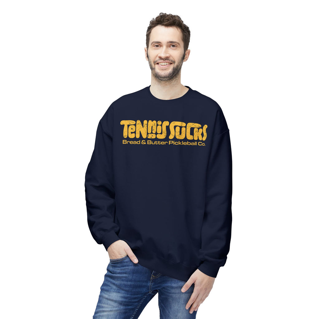 Tennis Socks Crewneck Sweatshirt — Vintage Tennis & Pickleball Club Pullover