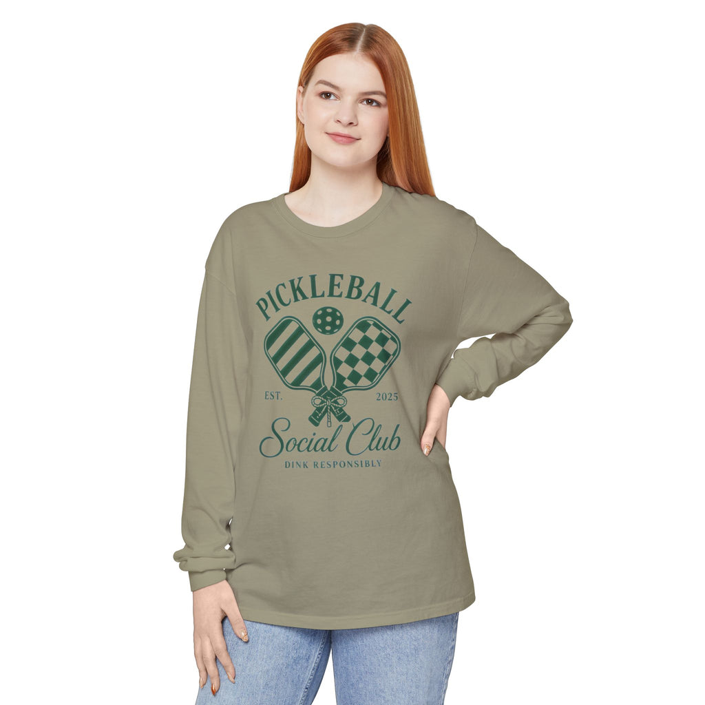 Pickleball Social Club Long Sleeve Tee — “Dink Responsibly”