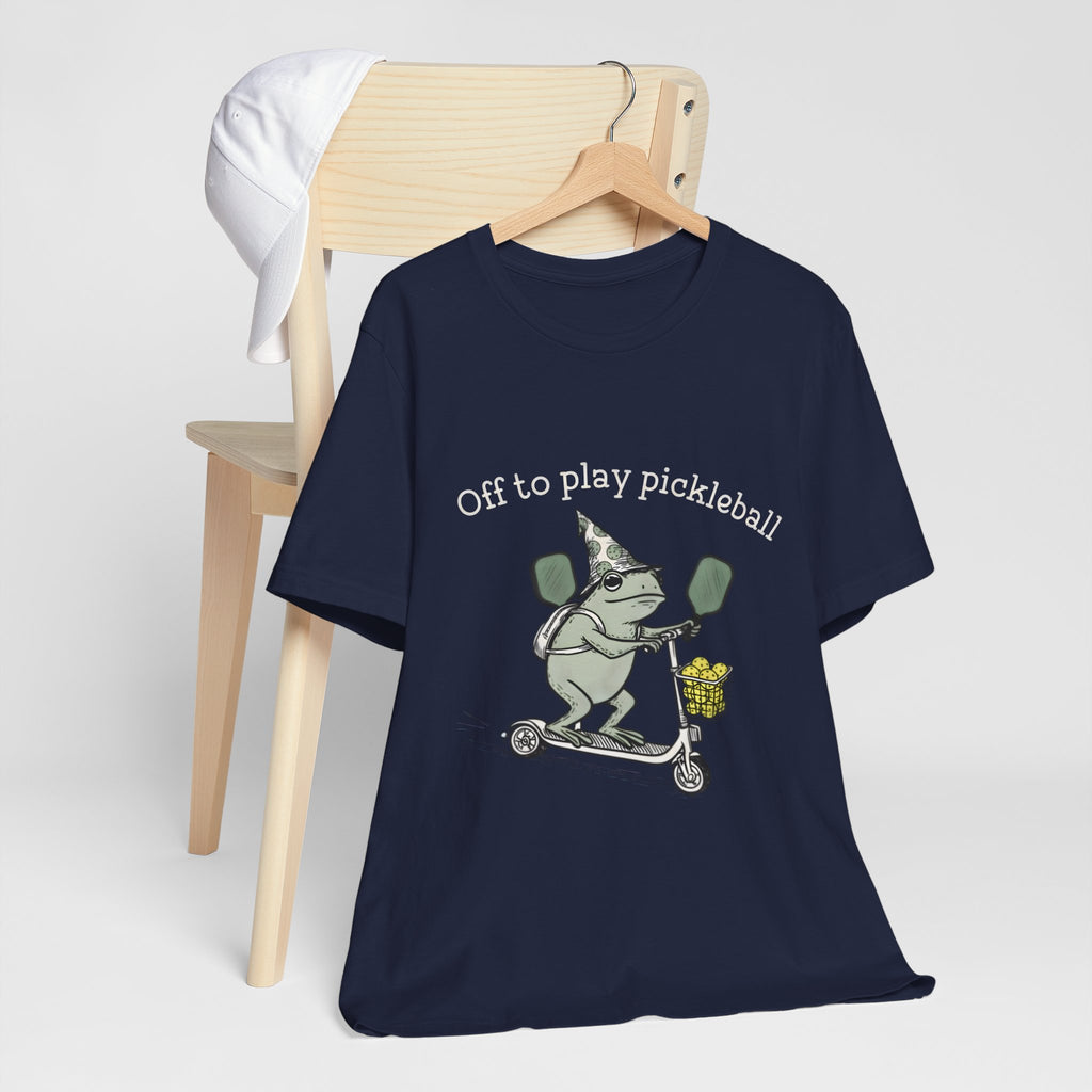 Pickleball Scooter T‑Shirt — "Off to Play Pickleball" Funny Player Tee