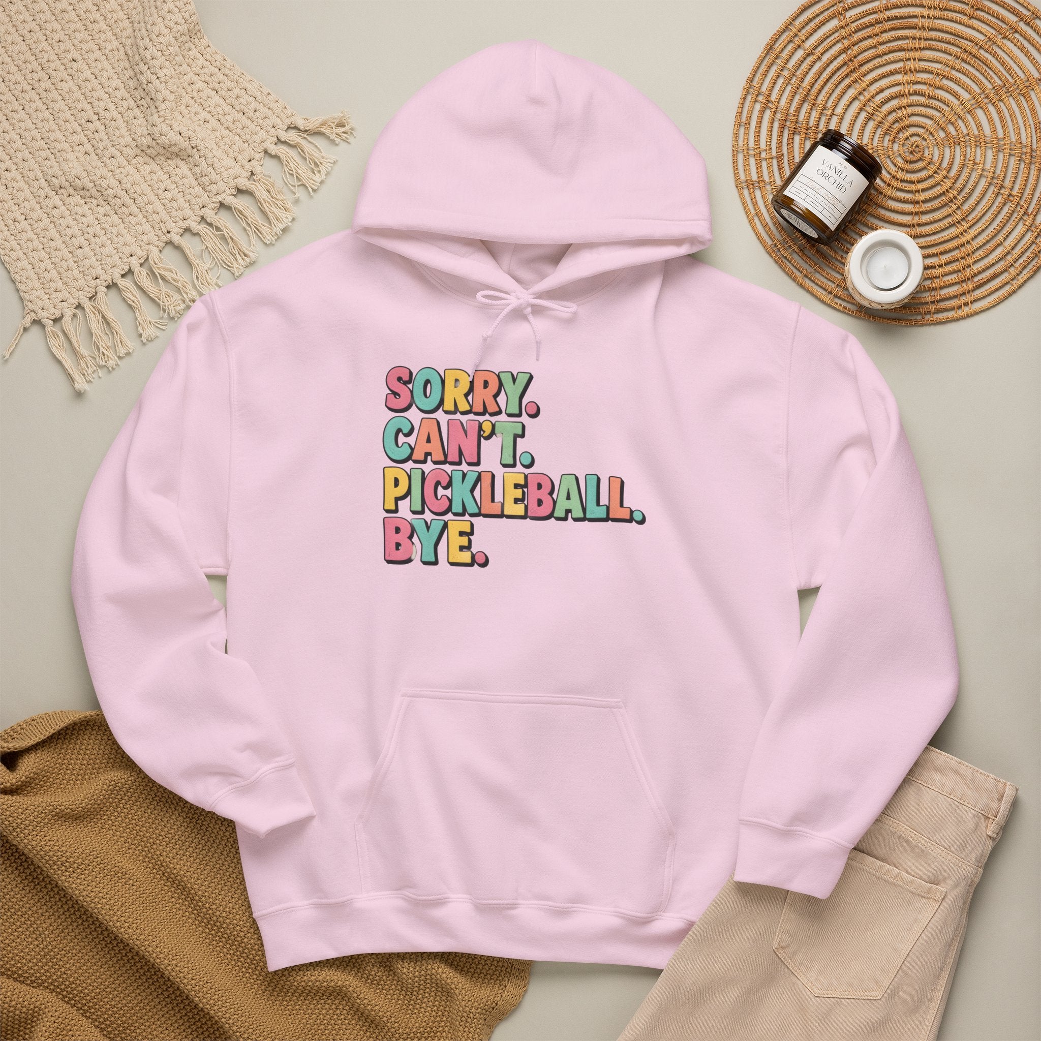 Pickleball Hoodie — "Sorry. Can't. Pickleball. Bye." Cozy Athletic Pullover