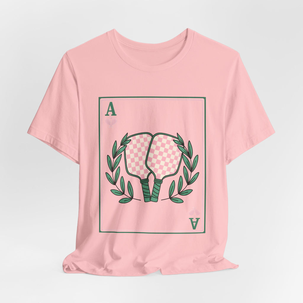 Ace of Hearts Playing Card Tee — Pink Checker Butt Graphic T-Shirt