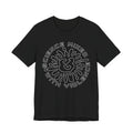 Science & Violence Graphic Tee — Retro Psychedelic Badge T‑Shirt