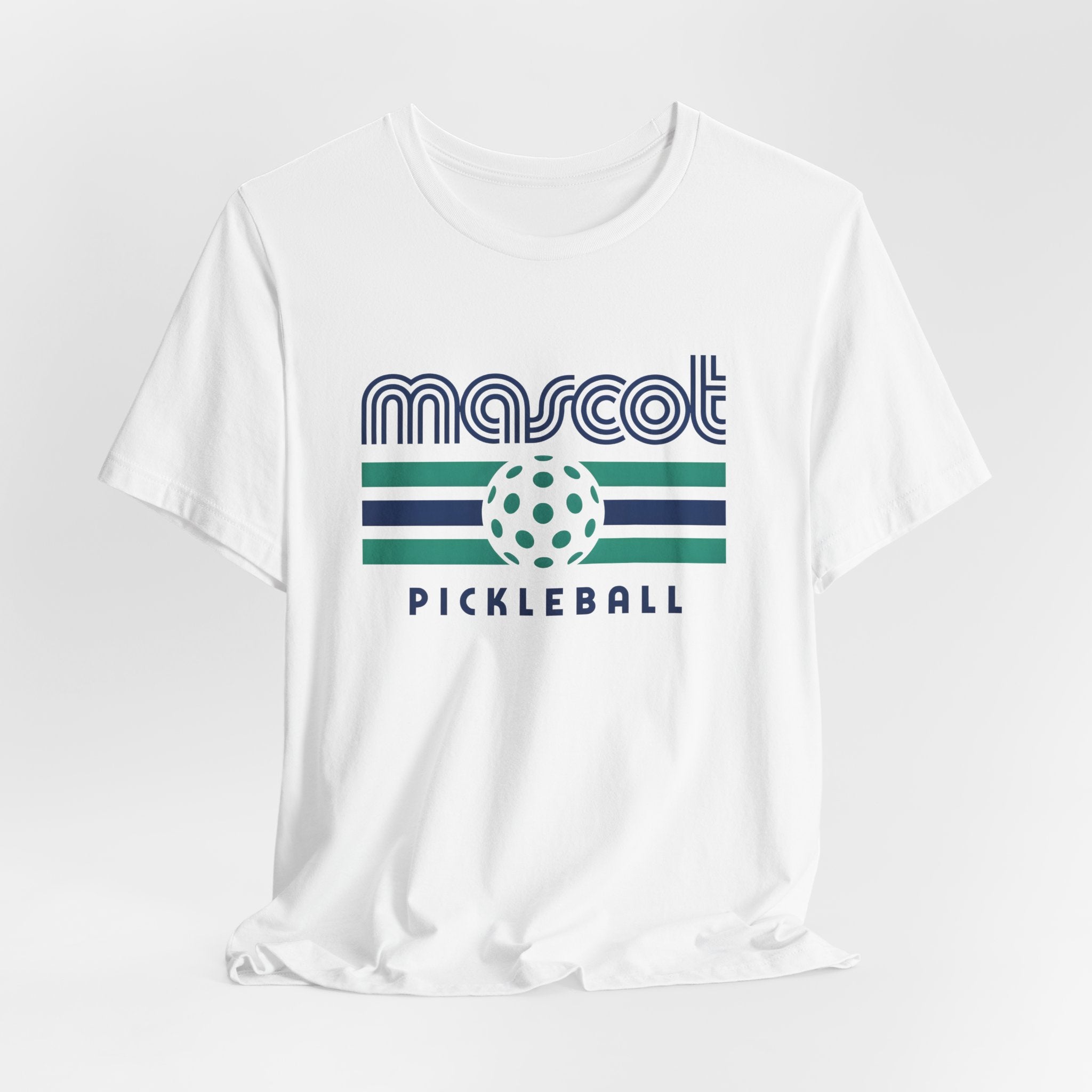 Mascot Pickleball Tee — Retro Striped Pickleball Shirt