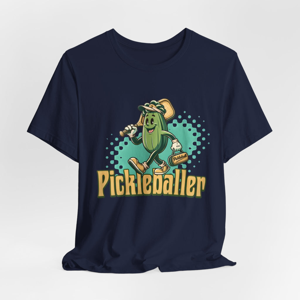 Pickleballer Graphic Tee — Retro Pickle Character Pickleball T‑Shirt