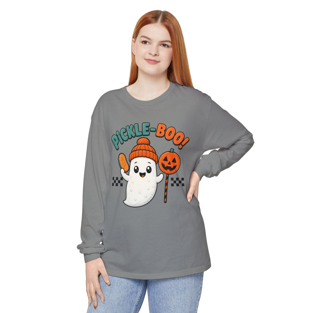 Pickle-Boo! Ghost Halloween Long Sleeve Tee
