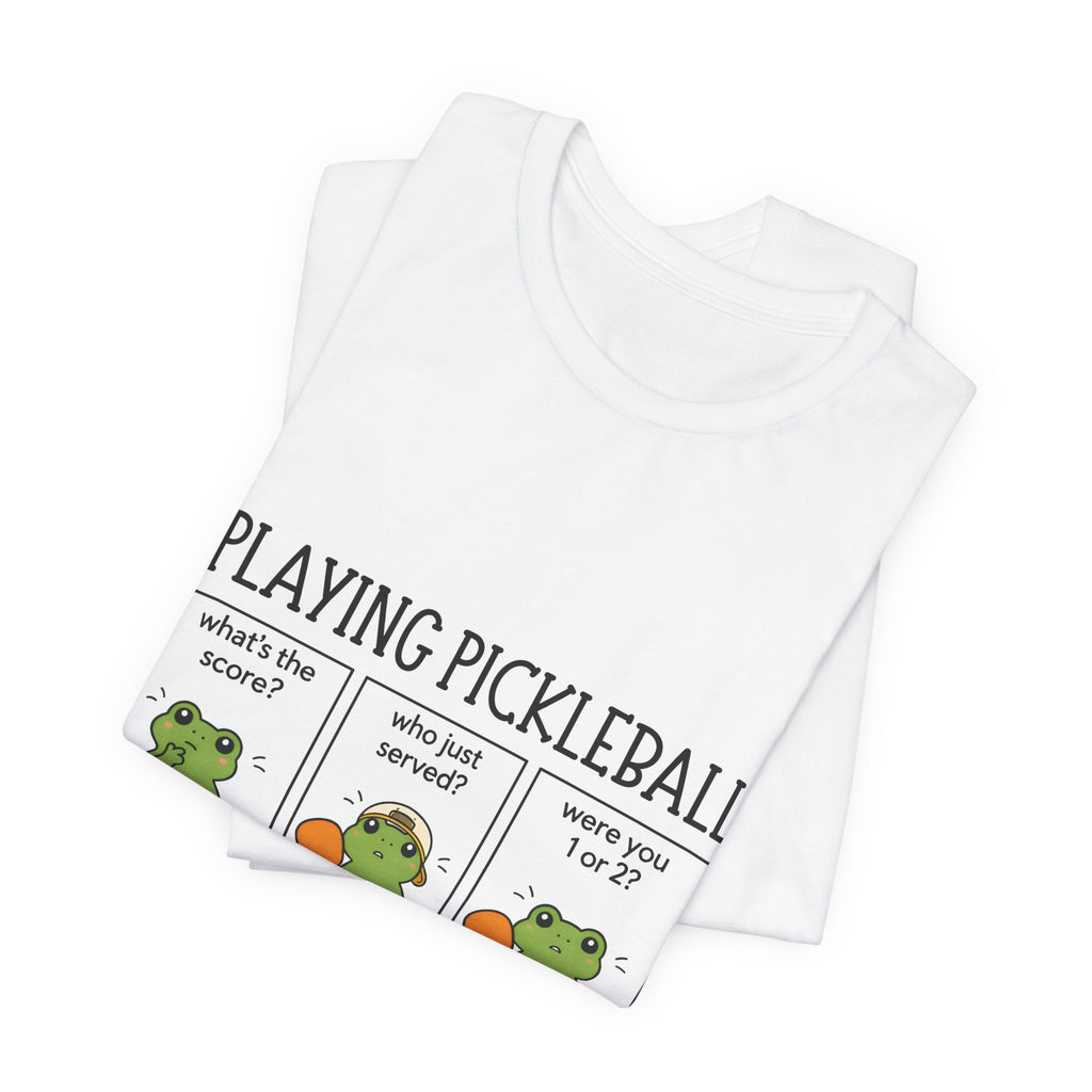 Pickleball T‑Shirt – Funny Frog Comic 'Playing Pickleball Improves Memory'