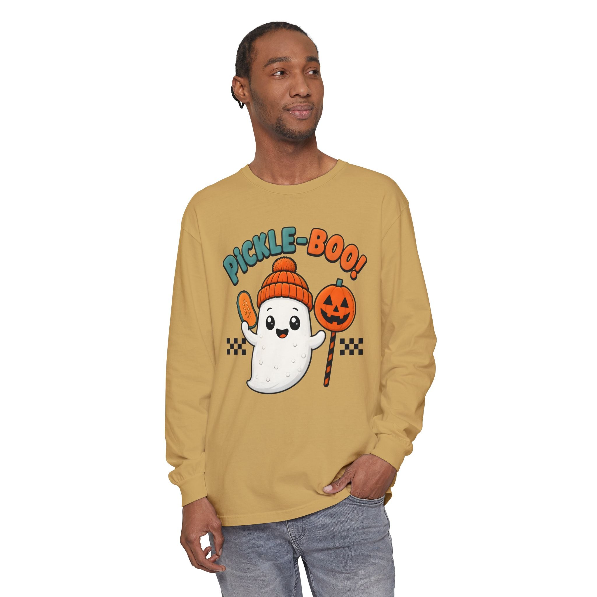 Pickle-Boo! Ghost Halloween Long Sleeve Tee