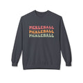 Pickleball Repeat Crewneck Sweatshirt — Retro Rainbow Pickleball Design