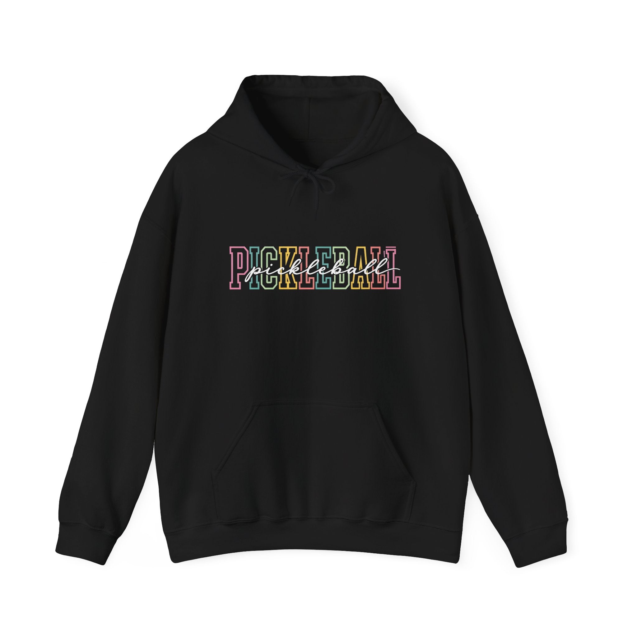 Pickleball Pastel Hoodie – Colorful Retro Text Pickleball Pullover
