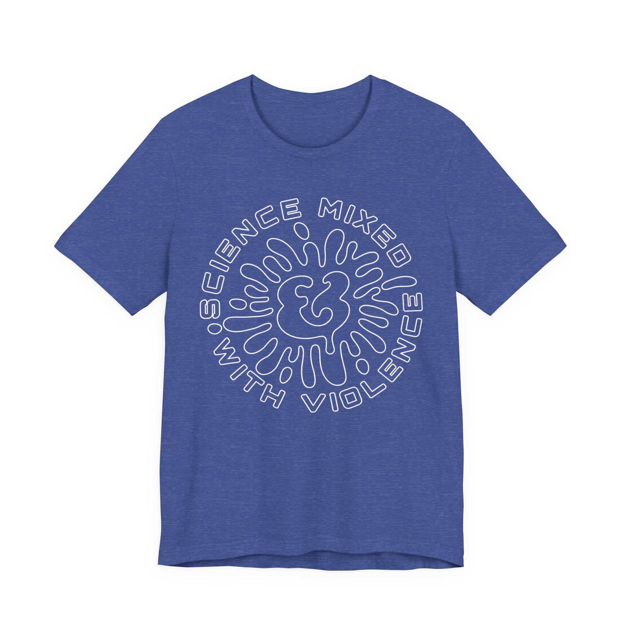 Science & Violence Graphic Tee — Retro Psychedelic Badge T‑Shirt