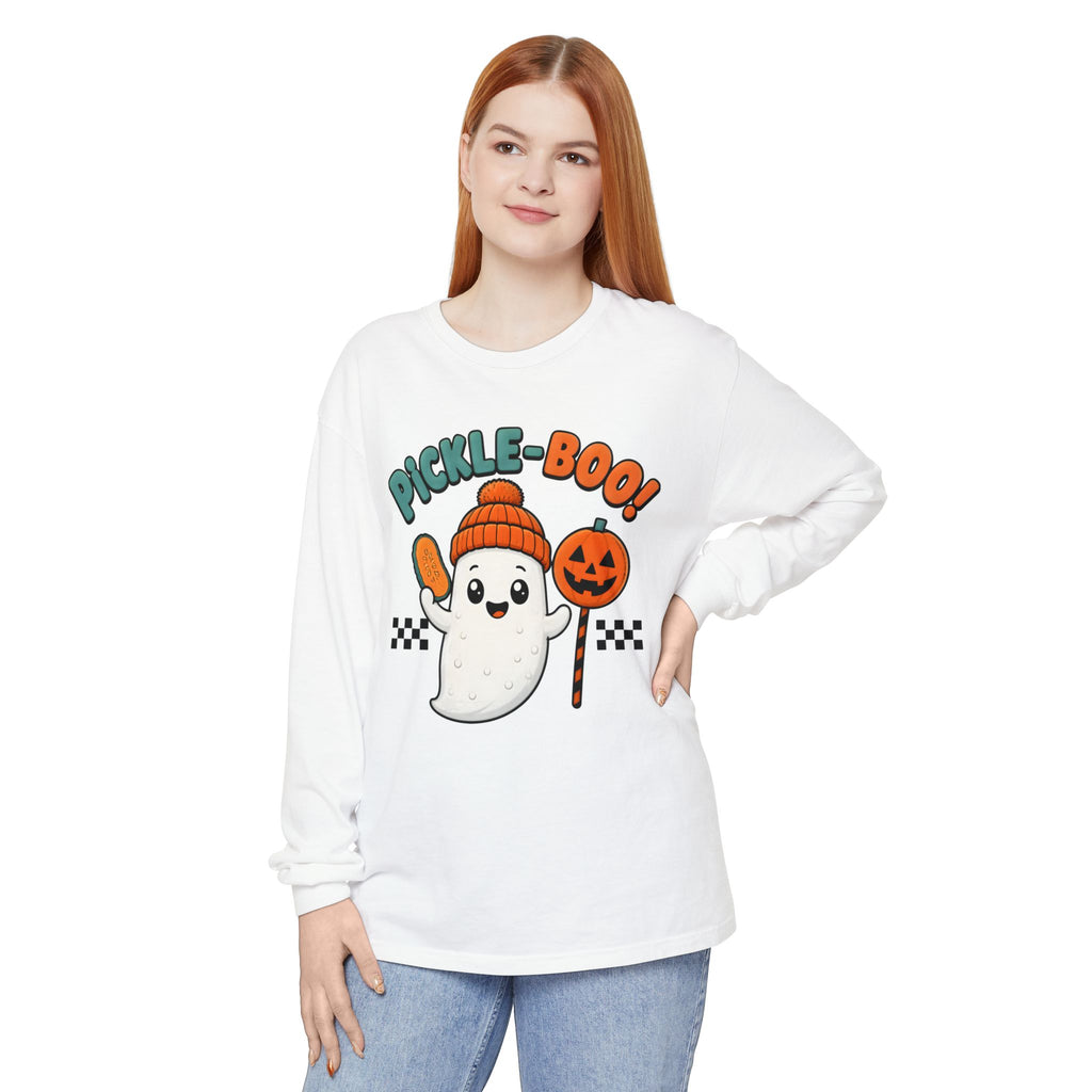 Pickle-Boo! Ghost Halloween Long Sleeve Tee