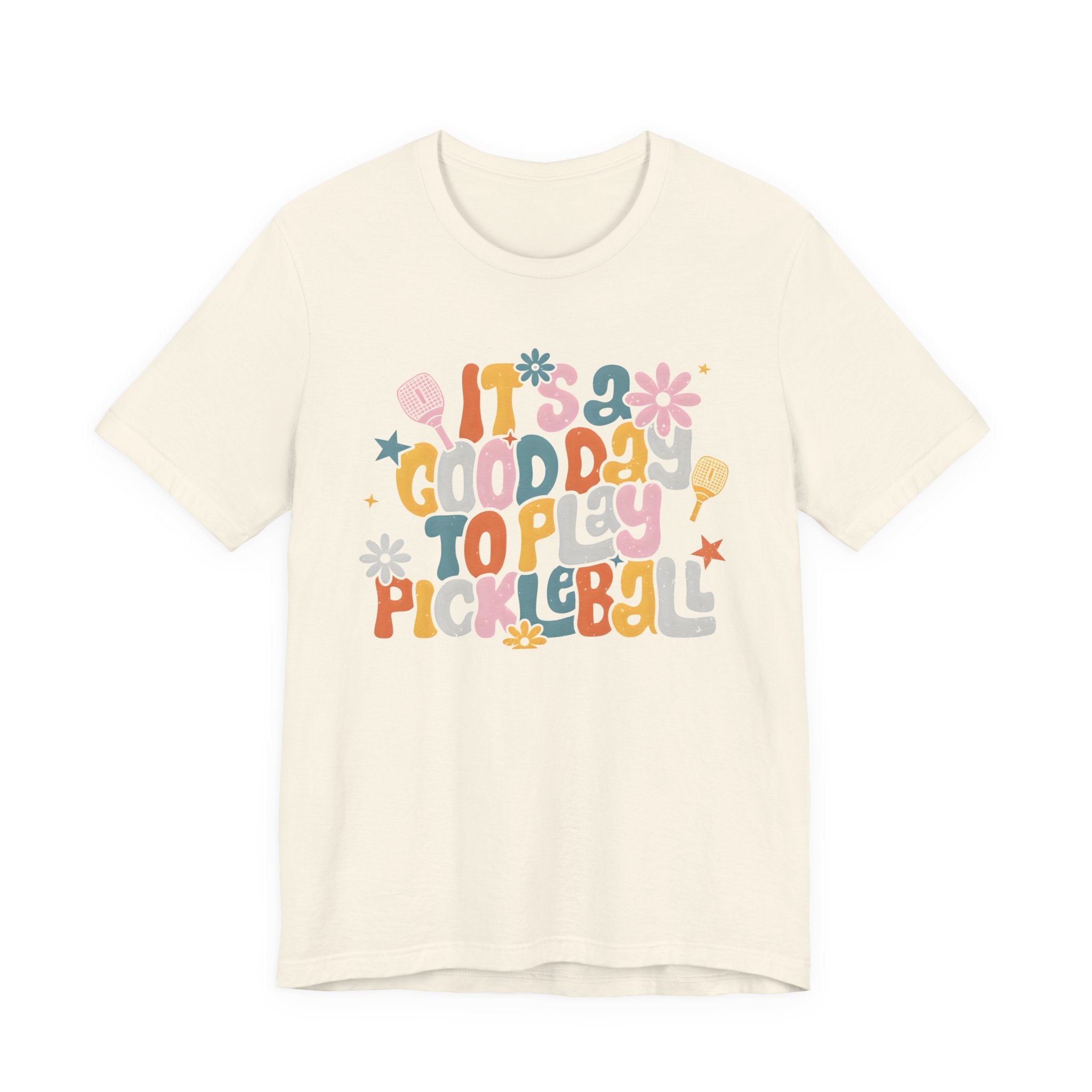 Pickleball Tee - "It's a Good Day to Play Pickleball" Retro Floral Graphic T-Shirt