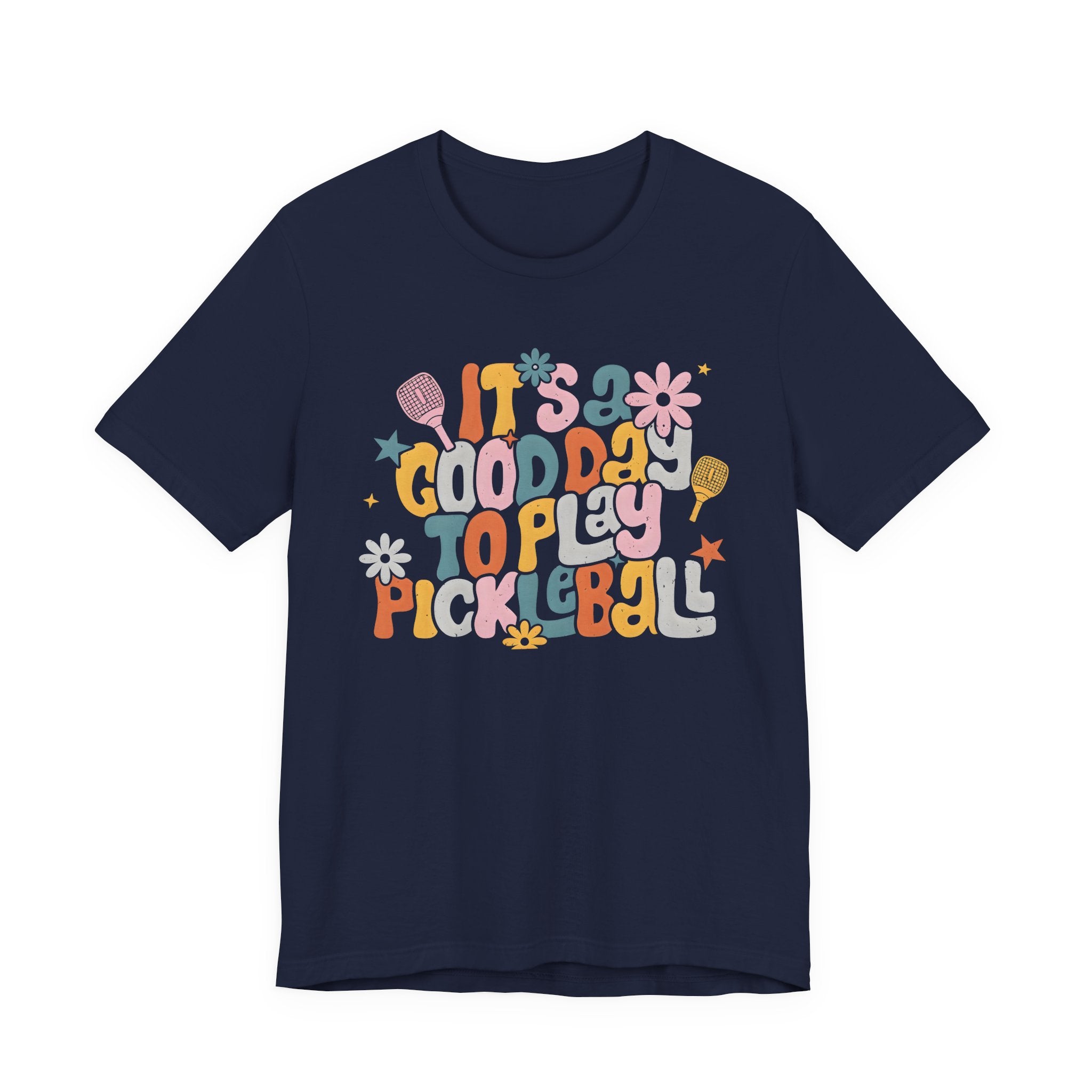 Pickleball Tee - "It's a Good Day to Play Pickleball" Retro Floral Graphic T-Shirt