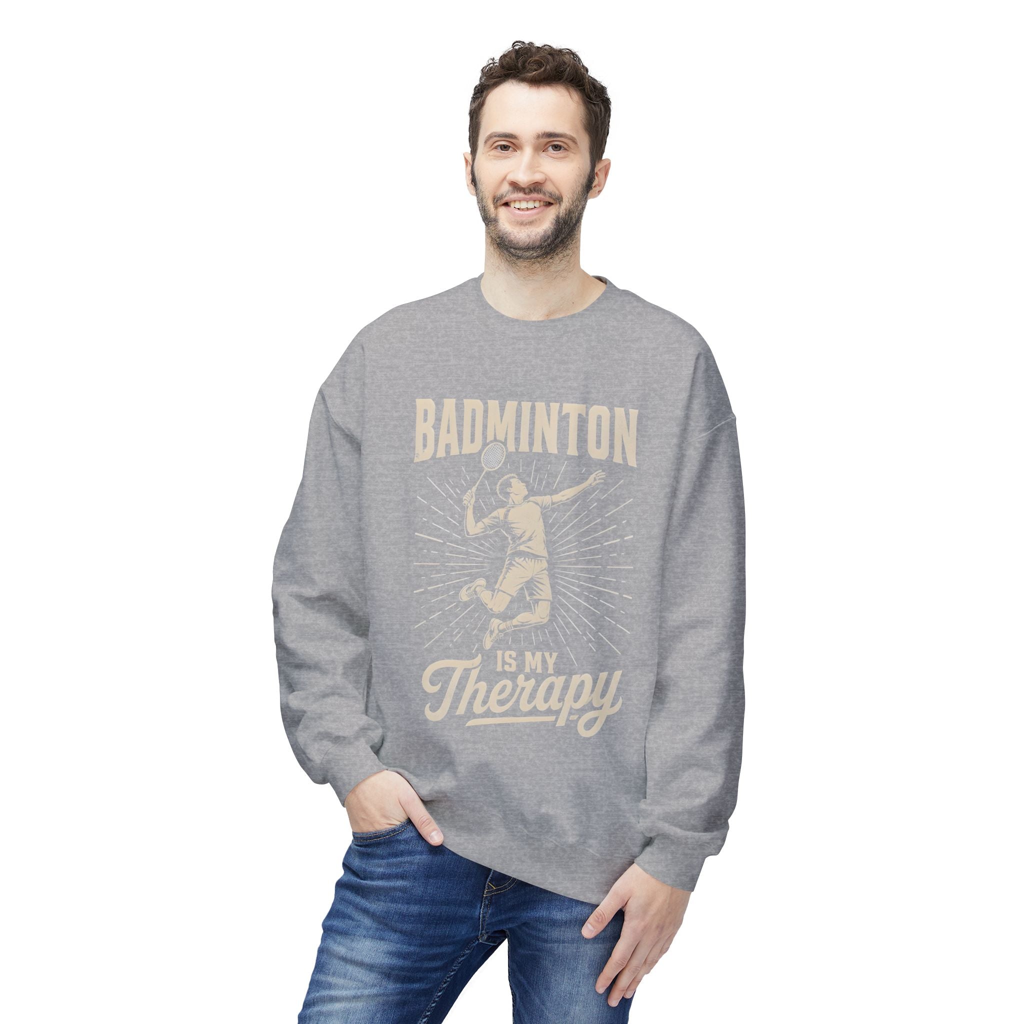 Badminton Is My Therapy Crewneck Sweatshirt