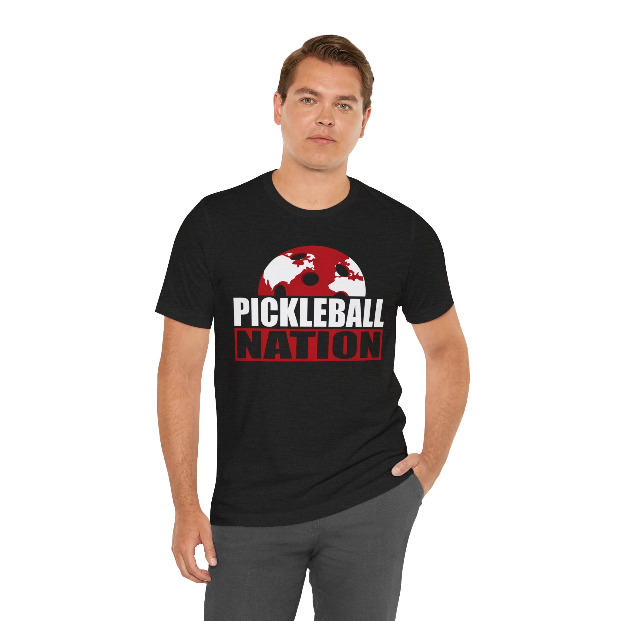 Pickleball Nation T‑Shirt – Bold Red & White Graphic Tee for Players and Fans