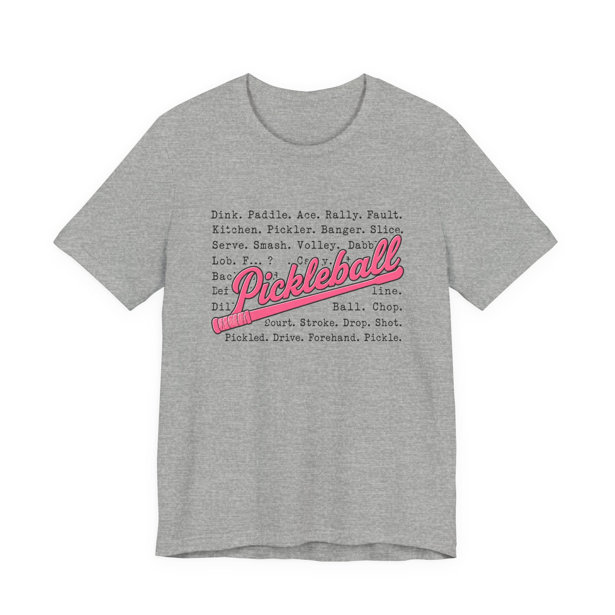 Pickleball Tee — Retro Pink Script Graphic Shirt