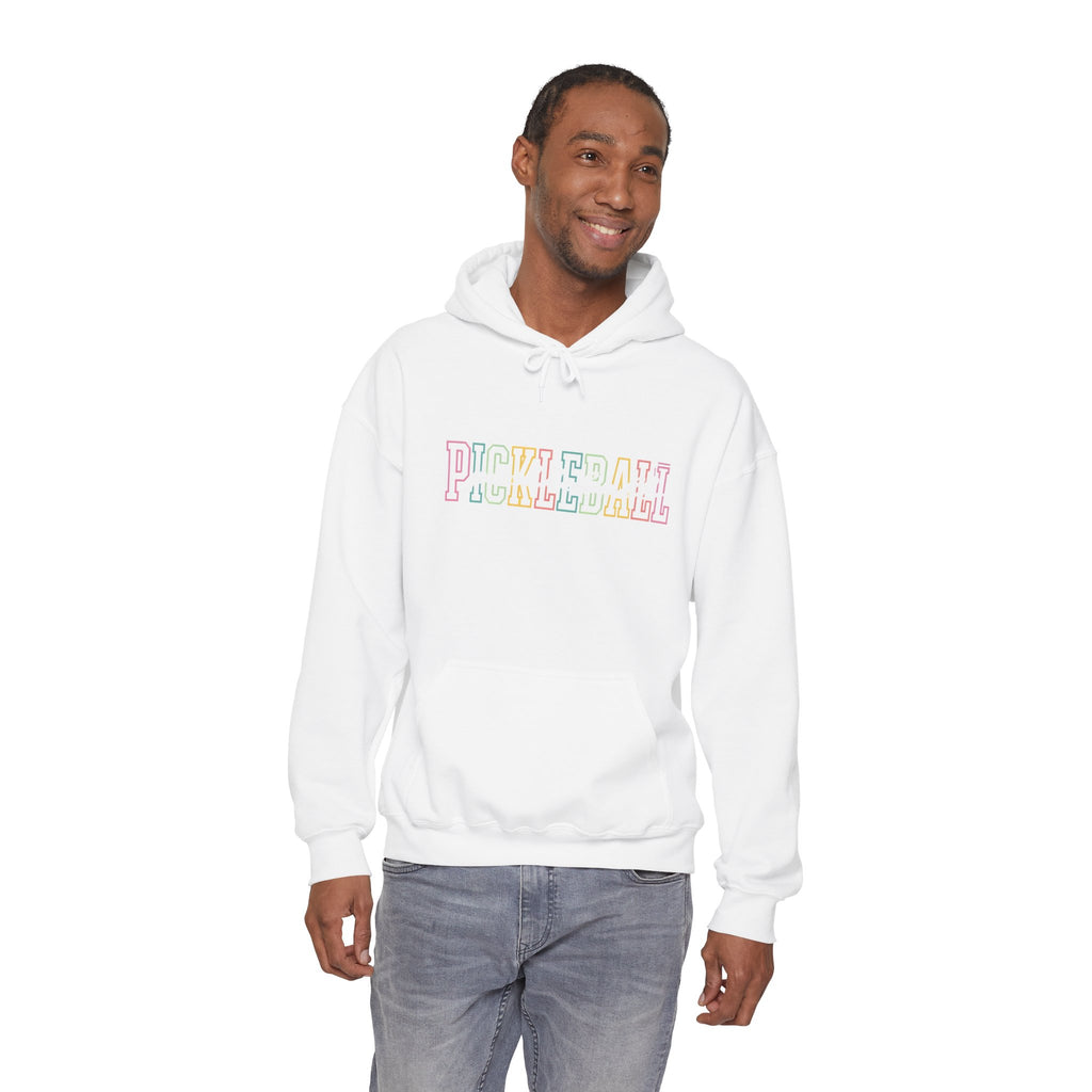 Pickleball Pastel Hoodie – Colorful Retro Text Pickleball Pullover