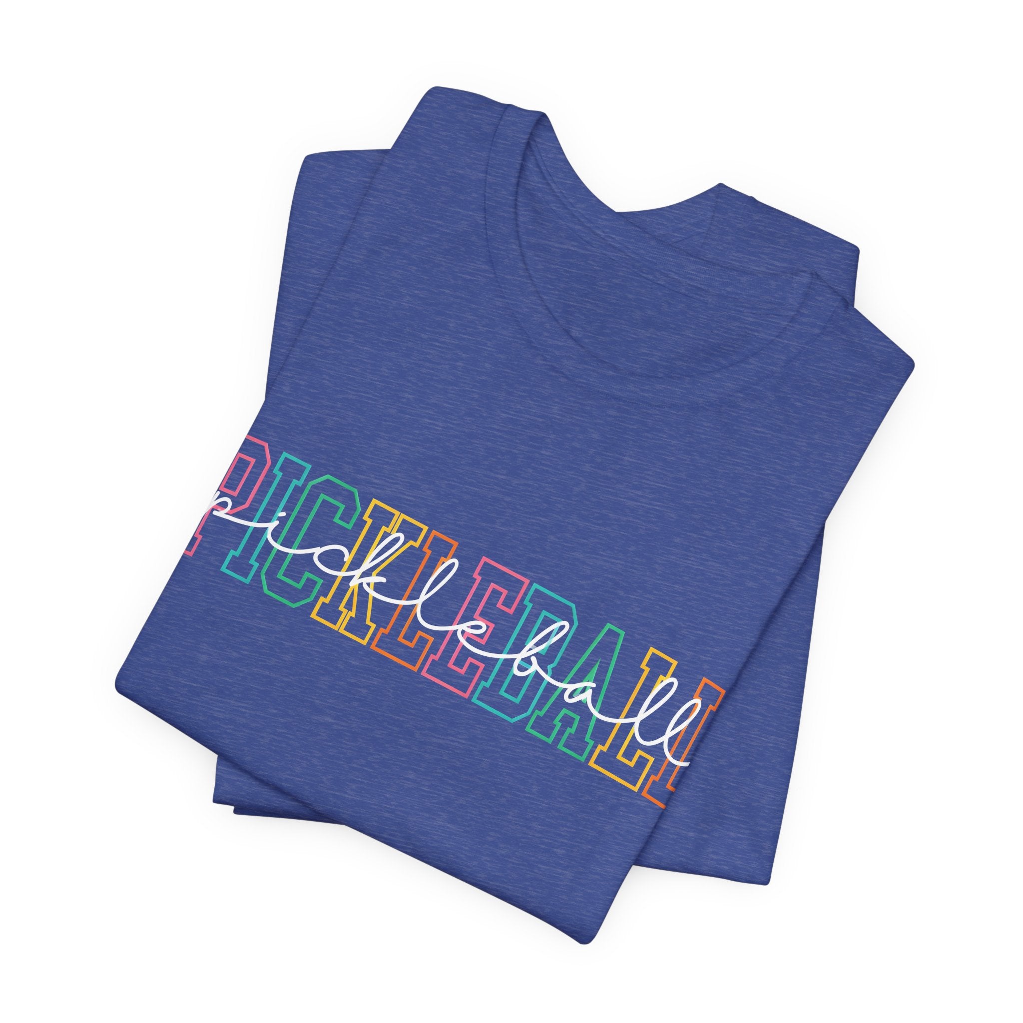 Pickleball Retro Outline T-Shirt — Colorful Athletic Court Tee