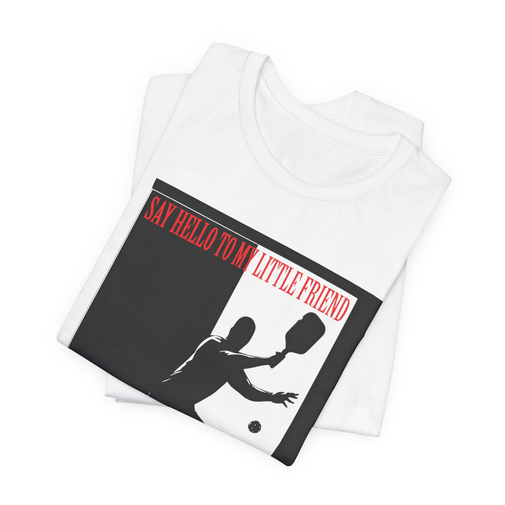 Tennis Tee — "Say Hello to My Little Friend" Retro Silhouette Shirt