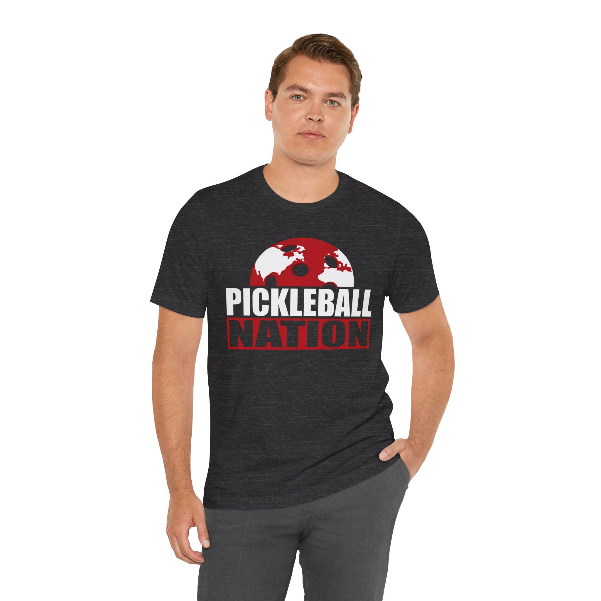 Pickleball Nation T‑Shirt – Bold Red & White Graphic Tee for Players and Fans