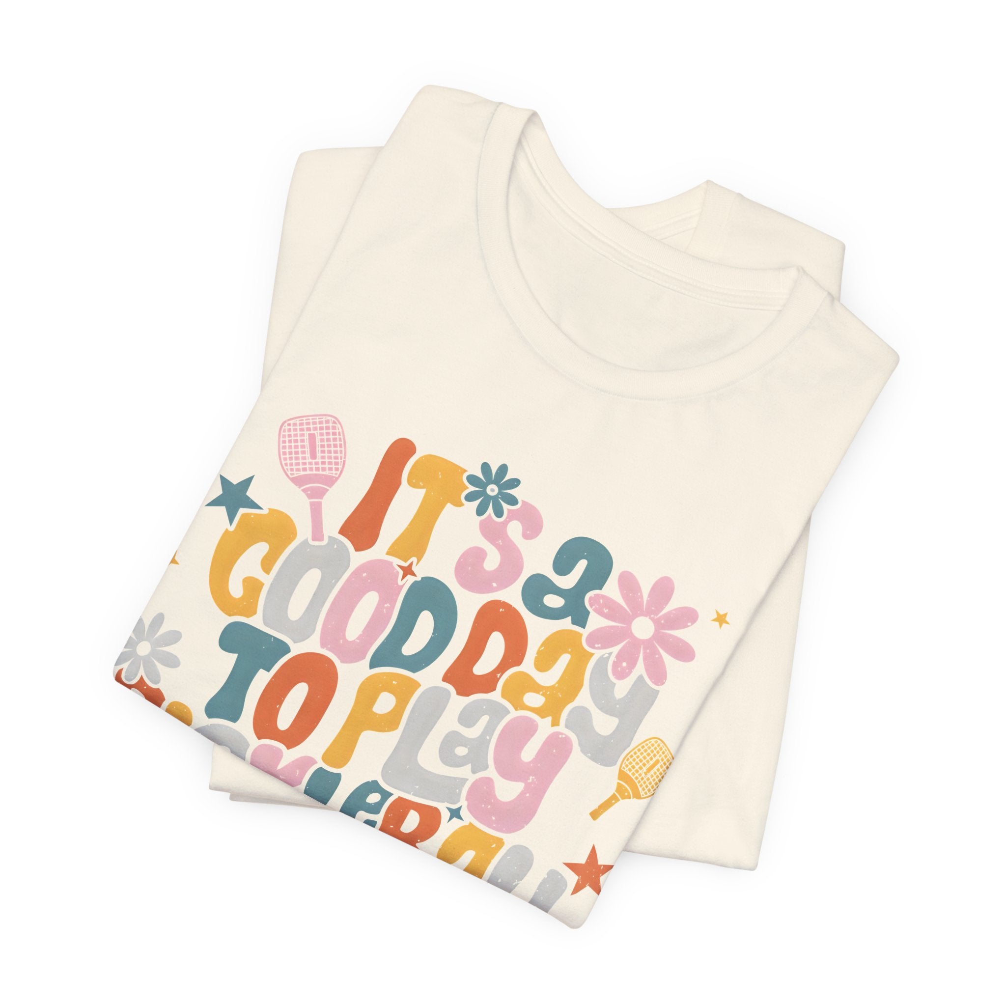 Pickleball Tee - "It's a Good Day to Play Pickleball" Retro Floral Graphic T-Shirt