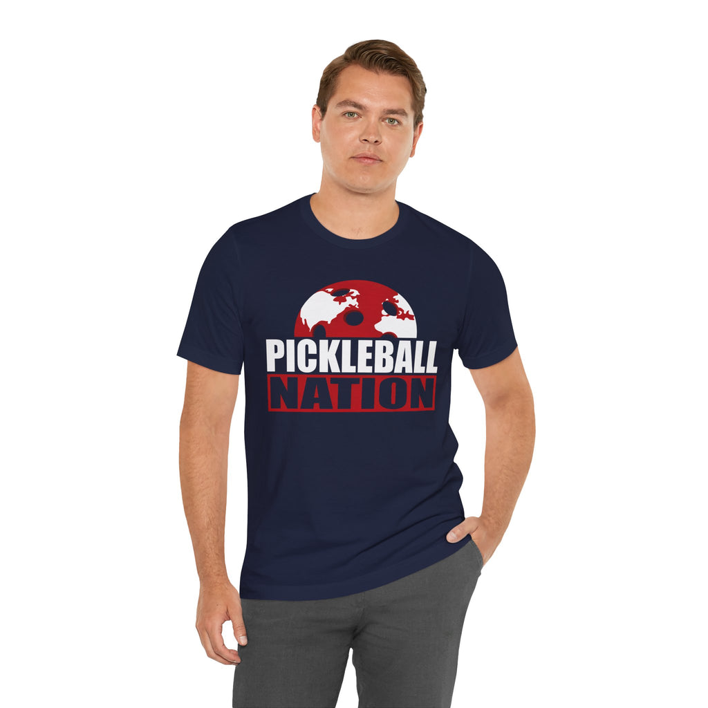 Pickleball Nation T‑Shirt – Bold Red & White Graphic Tee for Players and Fans