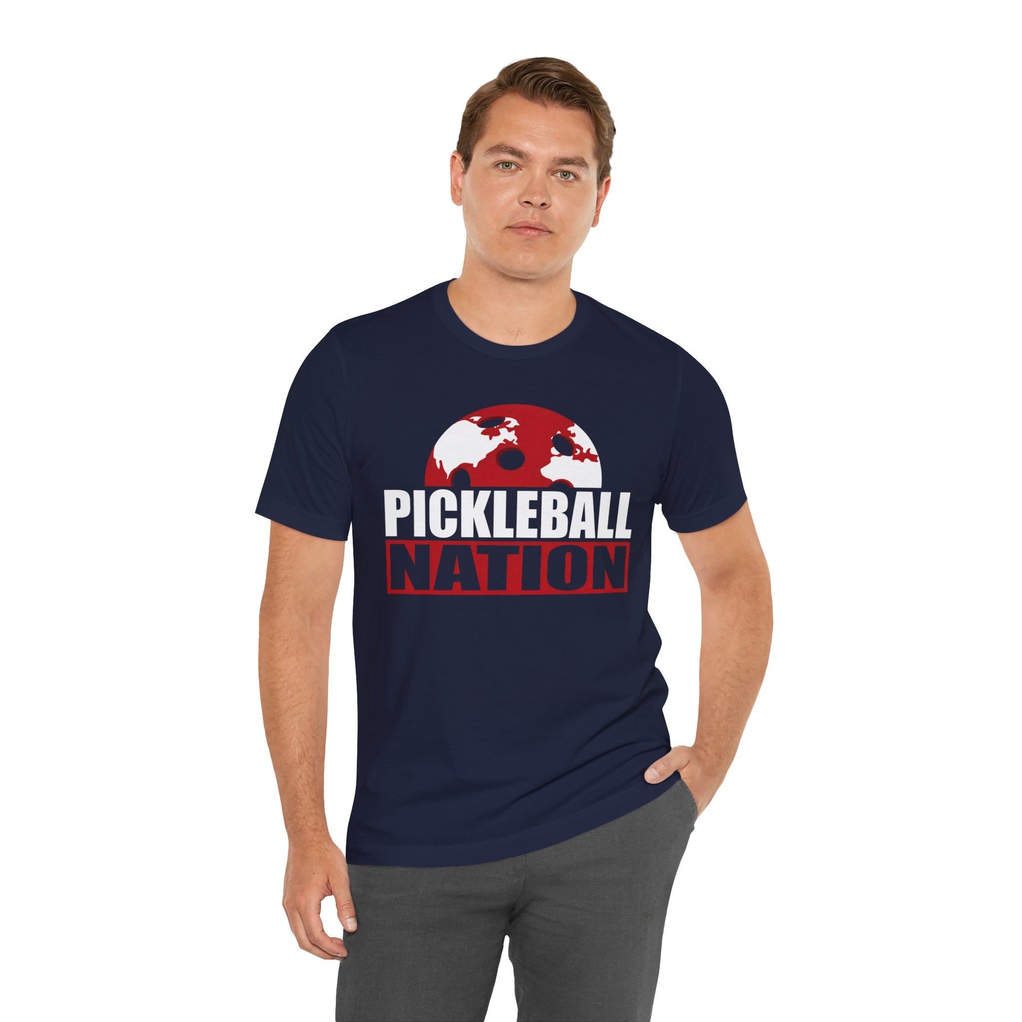 Pickleball Nation T‑Shirt – Bold Red & White Graphic Tee for Players and Fans