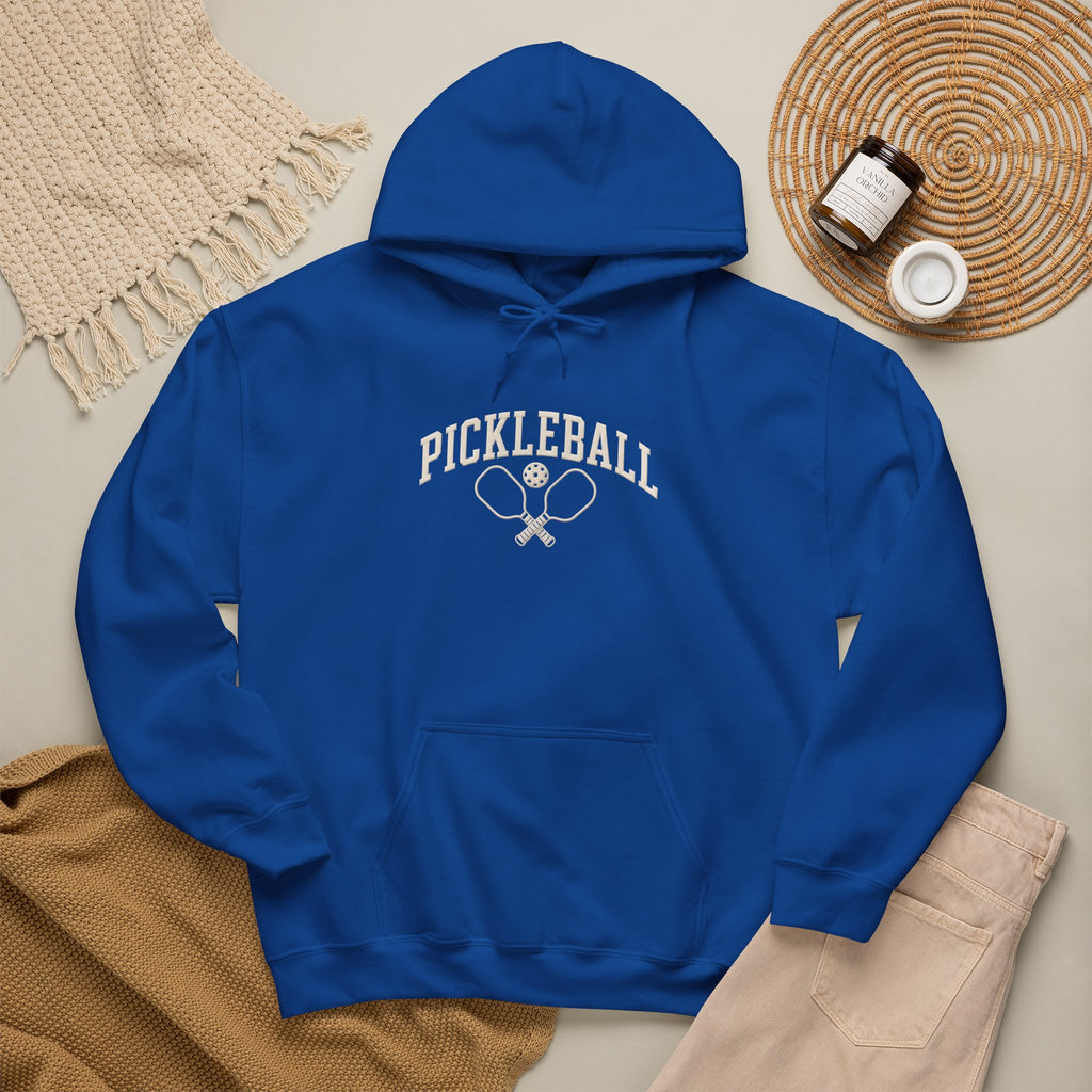 Pickleball Hoodie — Vintage Racket & Ball Graphic Sweatshirt