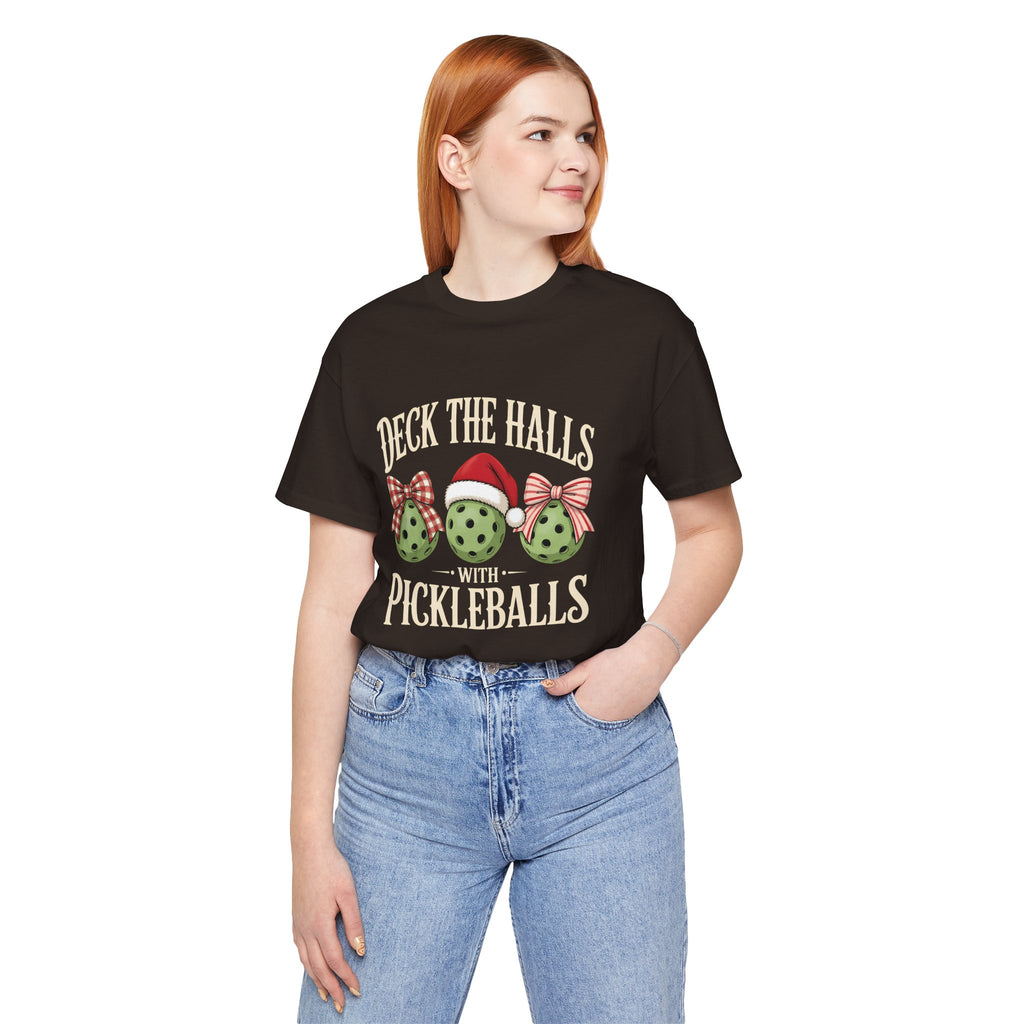 Deck the Halls with Pickleballs Christmas Tee