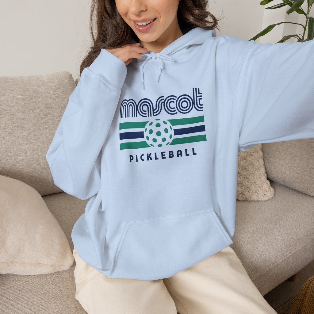 Mascot Pickleball Hoodie — Retro Striped Pickleball Pullover