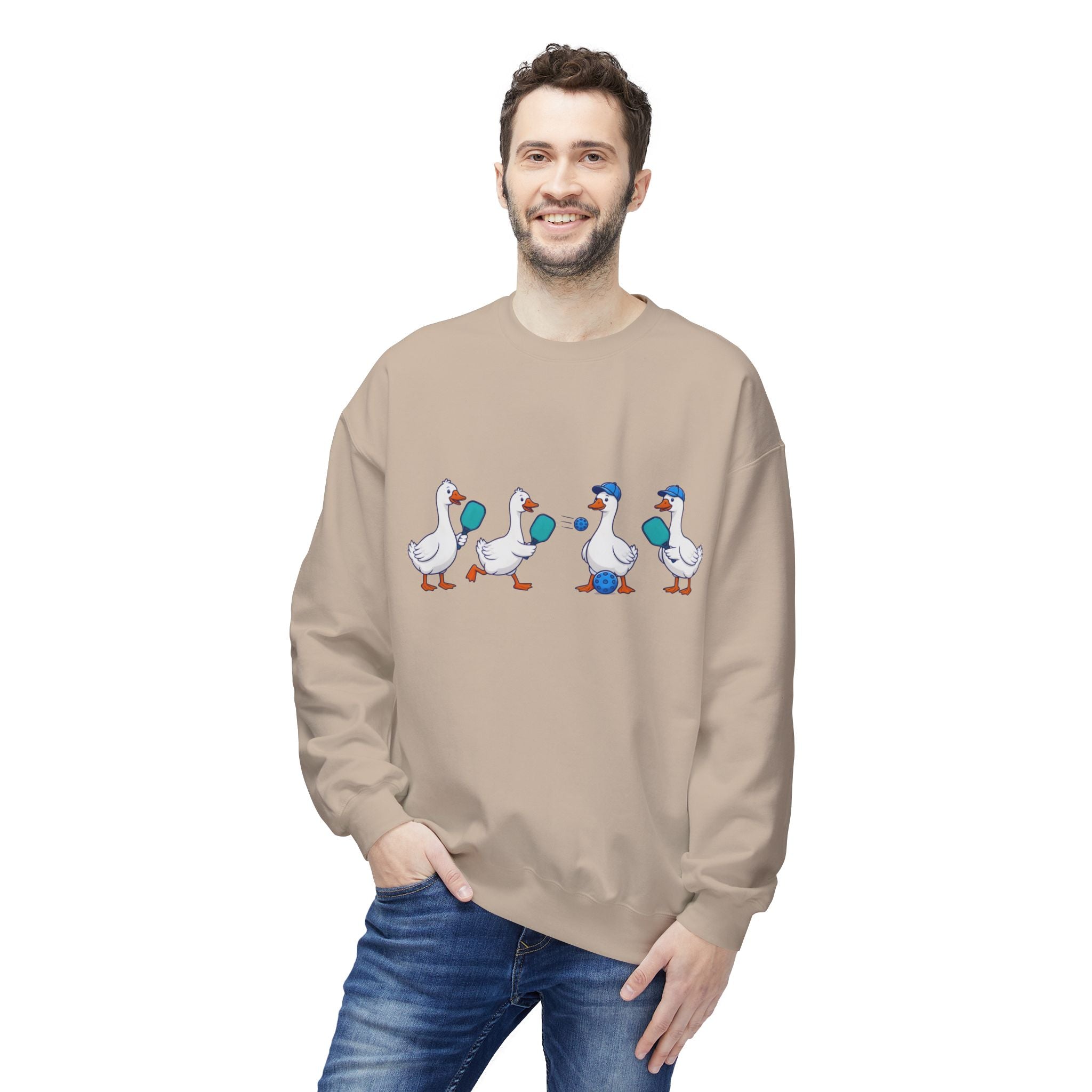 Duck Parade Crewneck Sweatshirt – Cute Cartoon Ducks Graphic