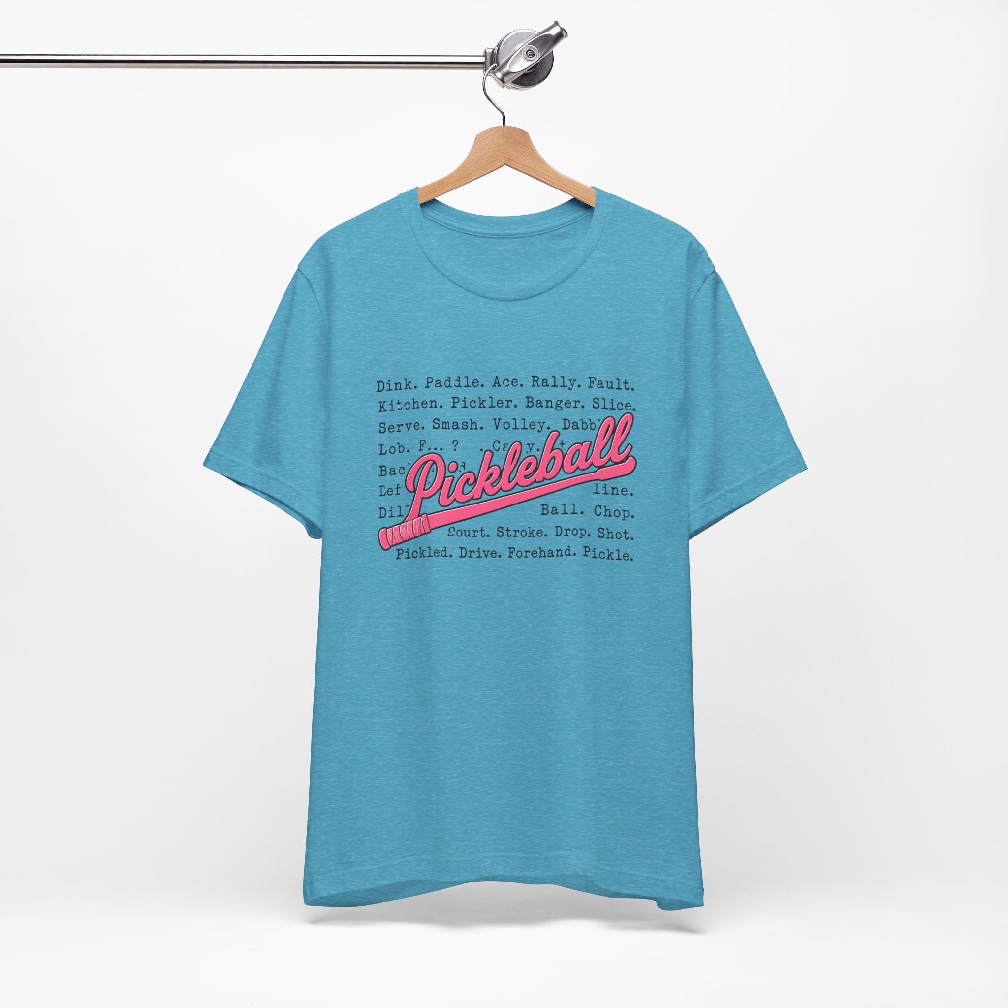 Pickleball Tee — Retro Pink Script Graphic Shirt