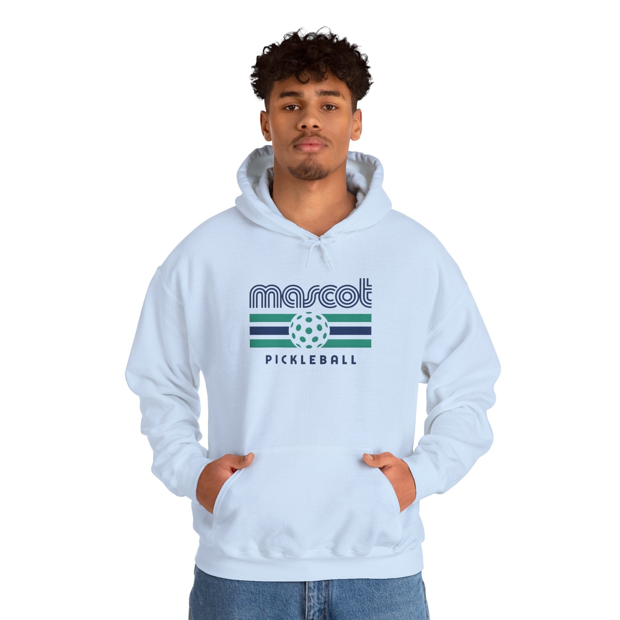 Mascot Pickleball Hoodie — Retro Striped Pickleball Pullover