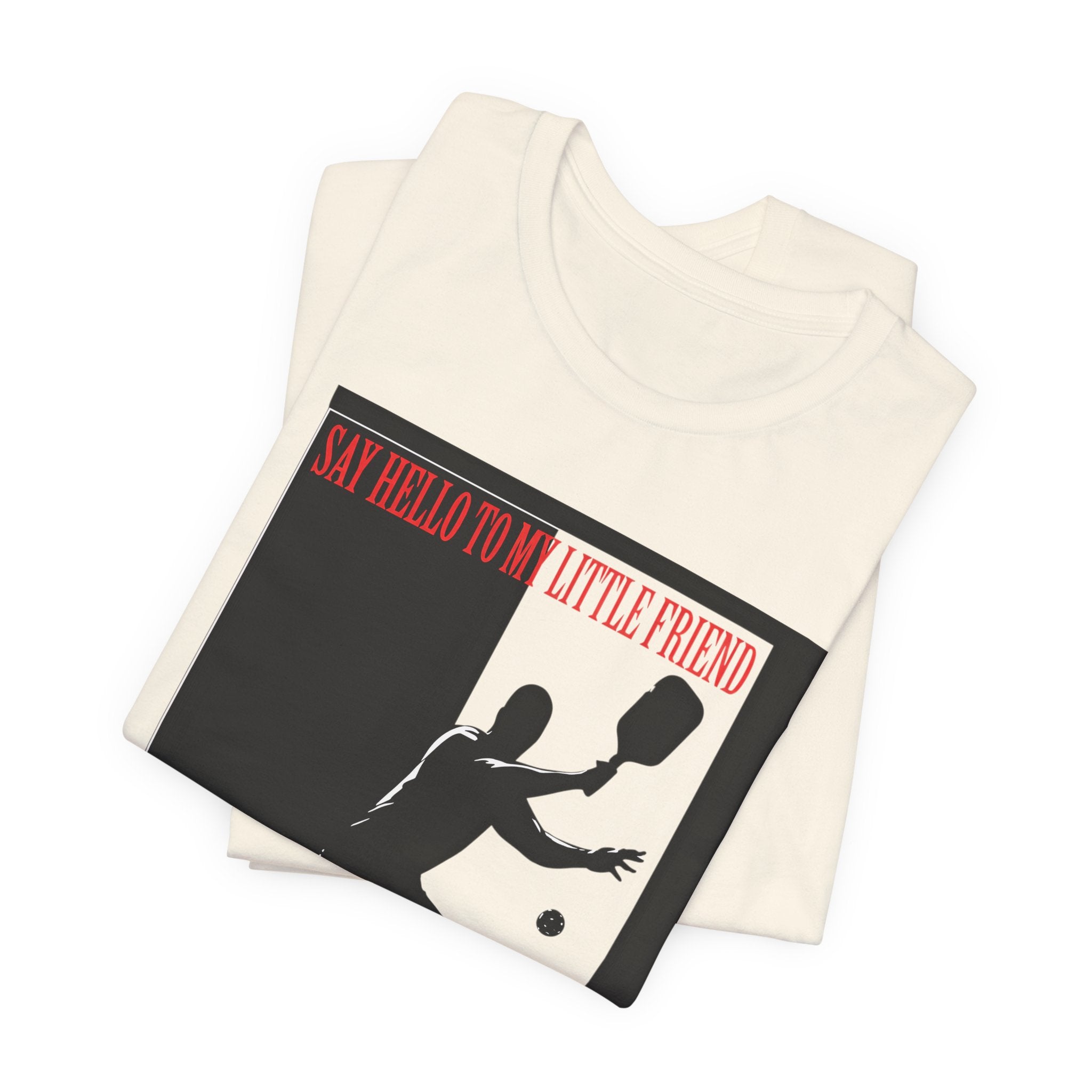 Tennis Tee — "Say Hello to My Little Friend" Retro Silhouette Shirt