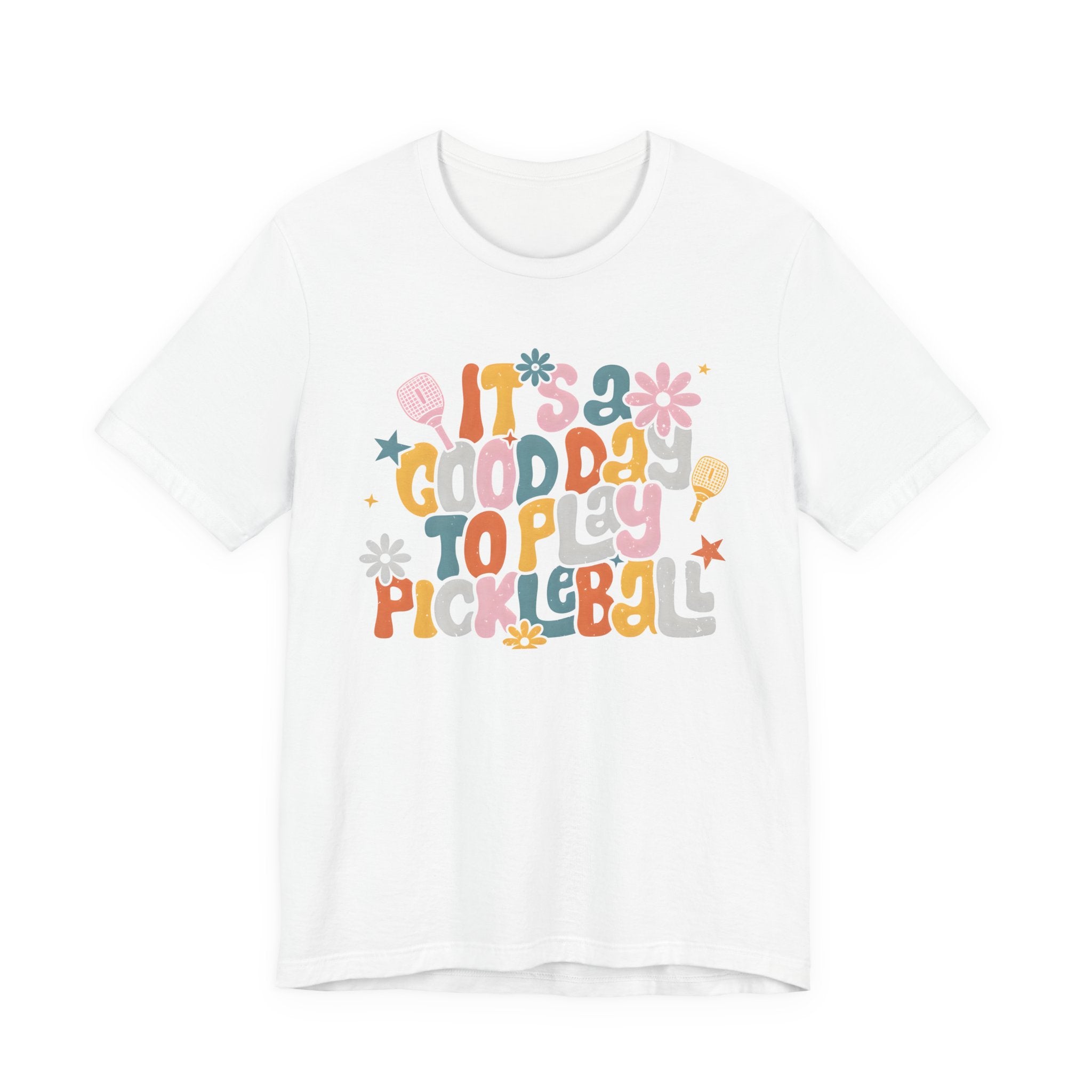 Pickleball Tee - "It's a Good Day to Play Pickleball" Retro Floral Graphic T-Shirt