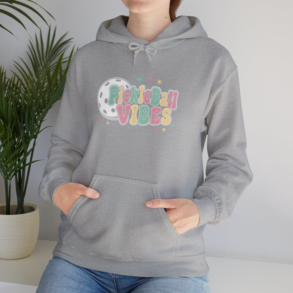 Pickleball Vibes Hoodie — Retro Pastel Pickleball Graphic Sweatshirt