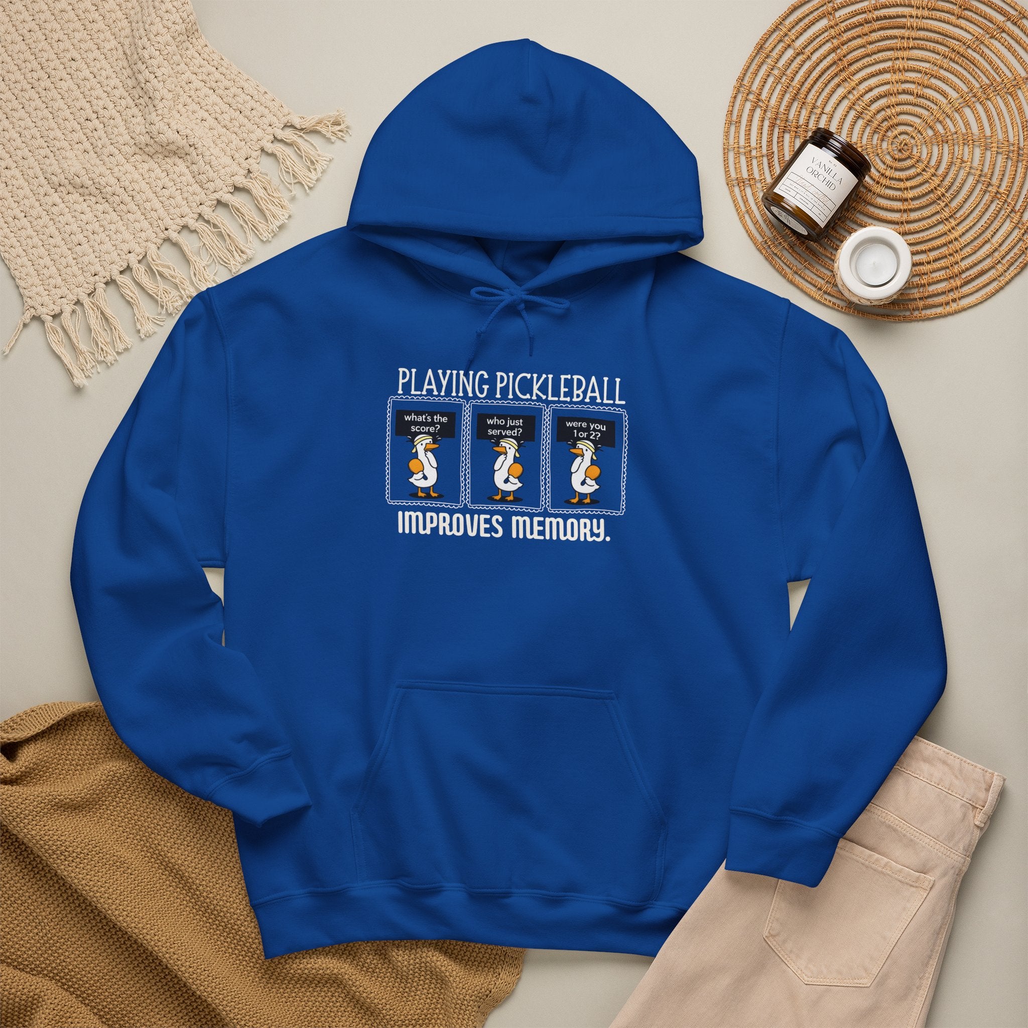 Pickleball Hoodie — "Playing Pickleball Improves Memory" Funny Sports Pullover