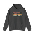 Pickleball Retro Text Hoodie — Repeated Pastel 'PICKLEBALL' Design