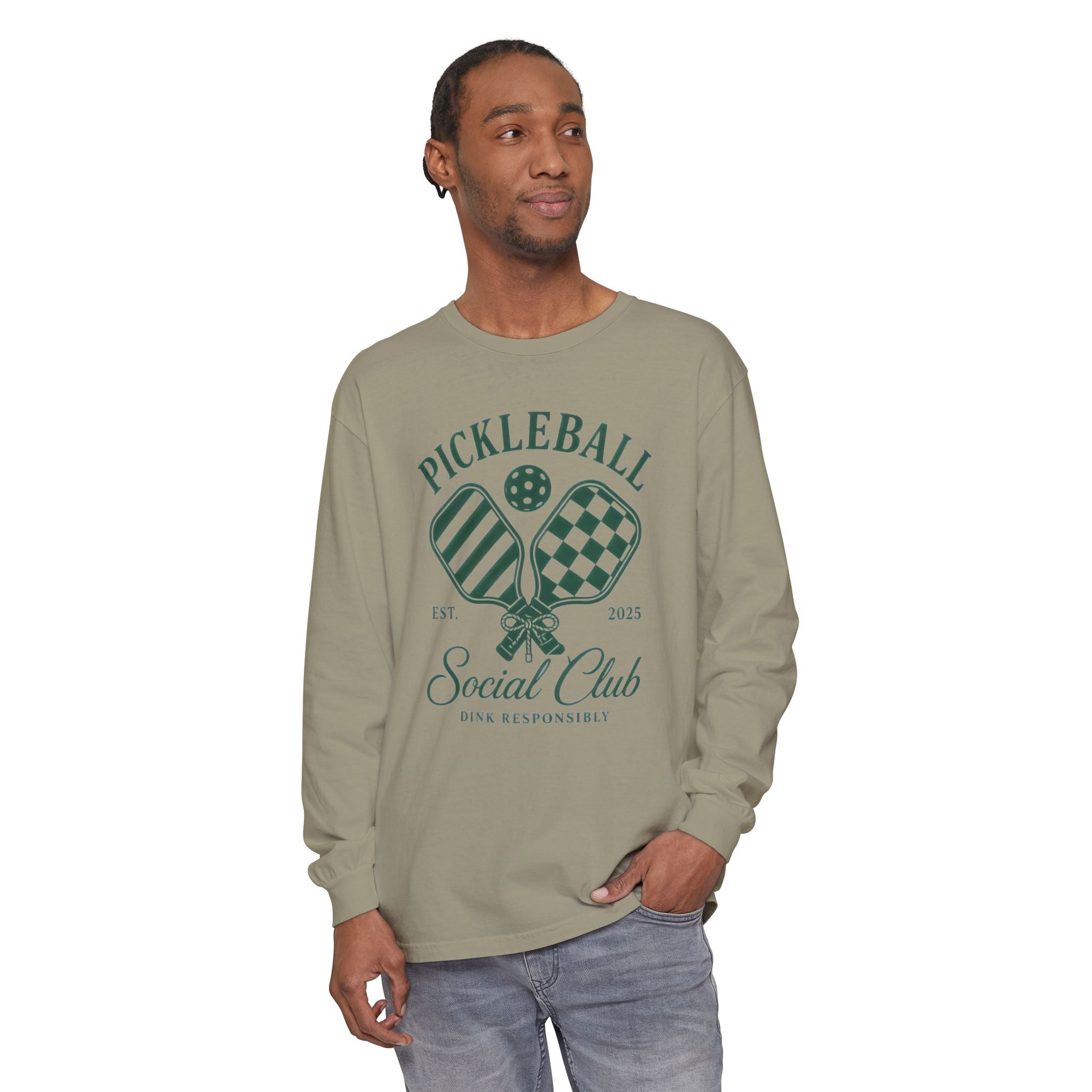 Pickleball Social Club Long Sleeve Tee — “Dink Responsibly”