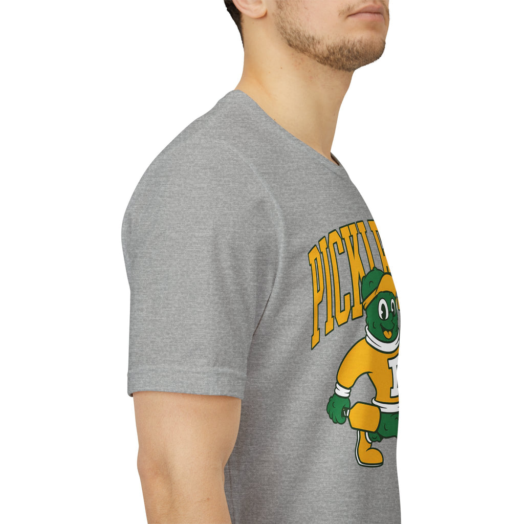 Pickleball Mascot T‑Shirt – Vintage Green & Gold “PICKLEBALL” Graphic (Est. 1965)