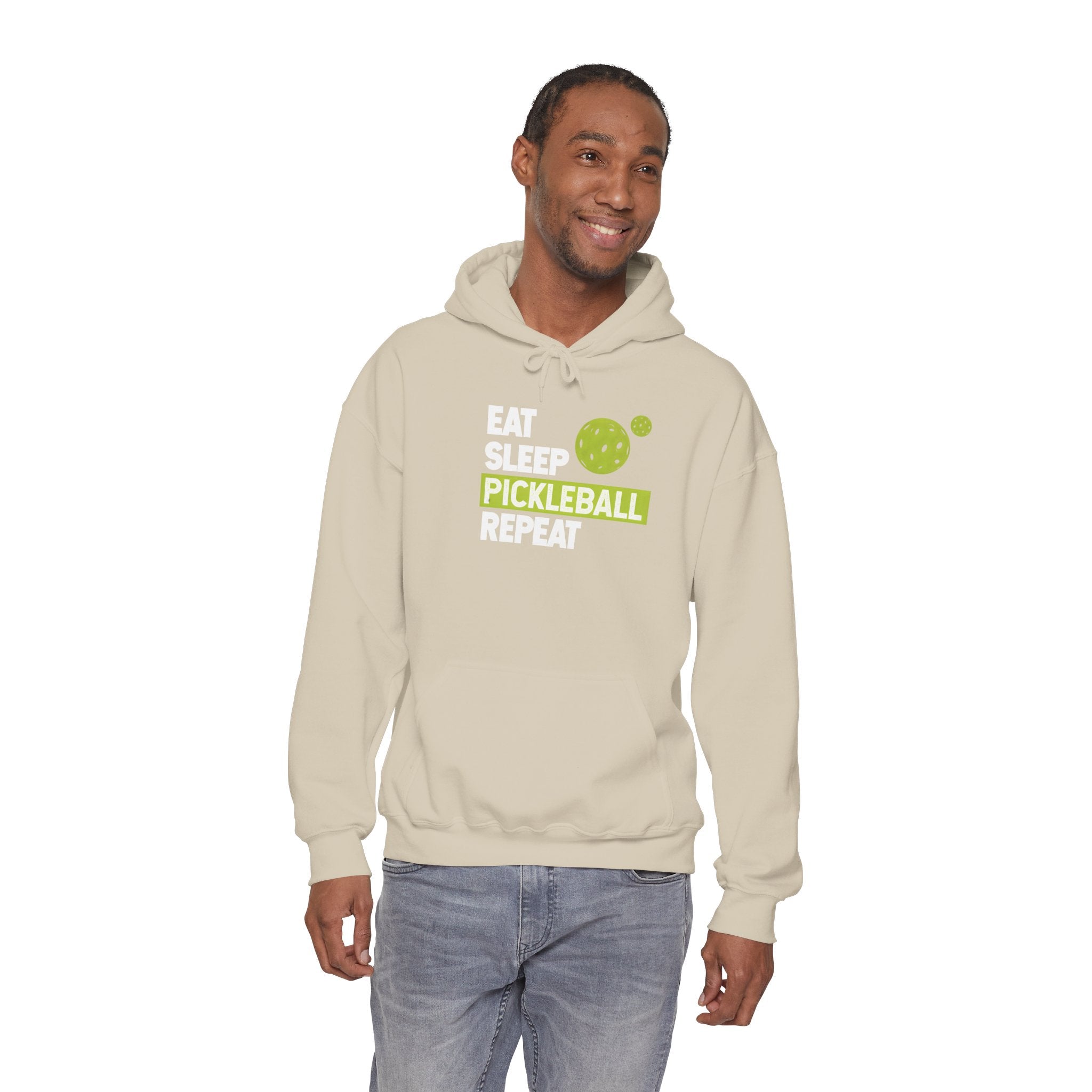 Pickleball Hoodie - "Eat Sleep Pickleball Repeat" Pullover for Players & Fans