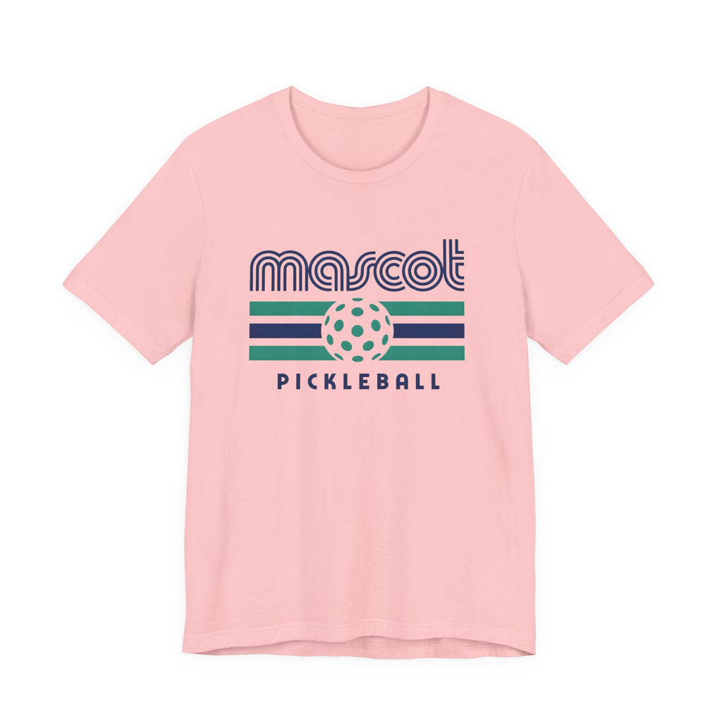Mascot Pickleball Tee — Retro Striped Pickleball Shirt